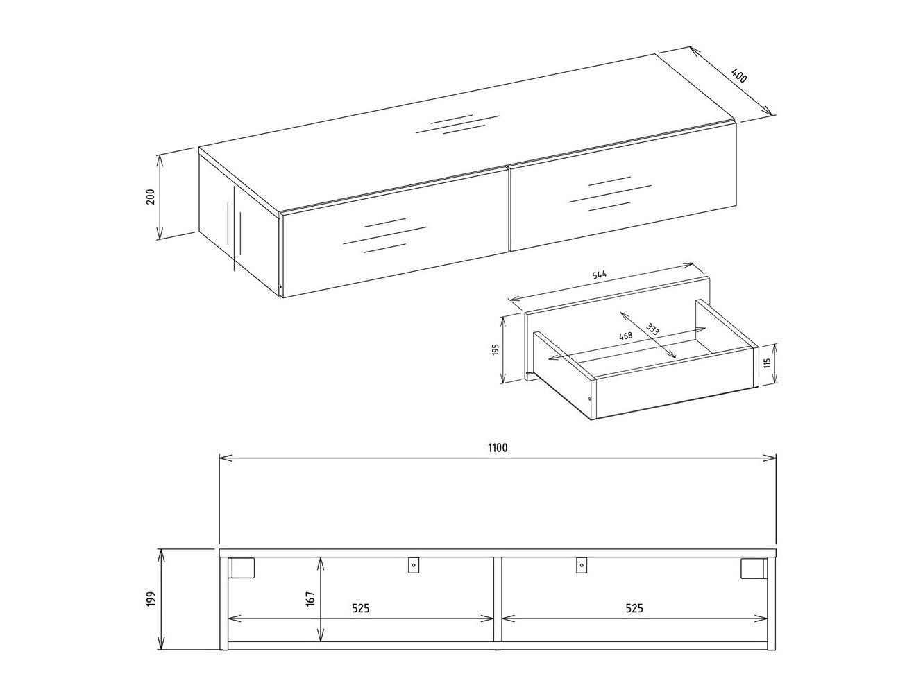 Konsolbord Mandeville 341 (Hvid)