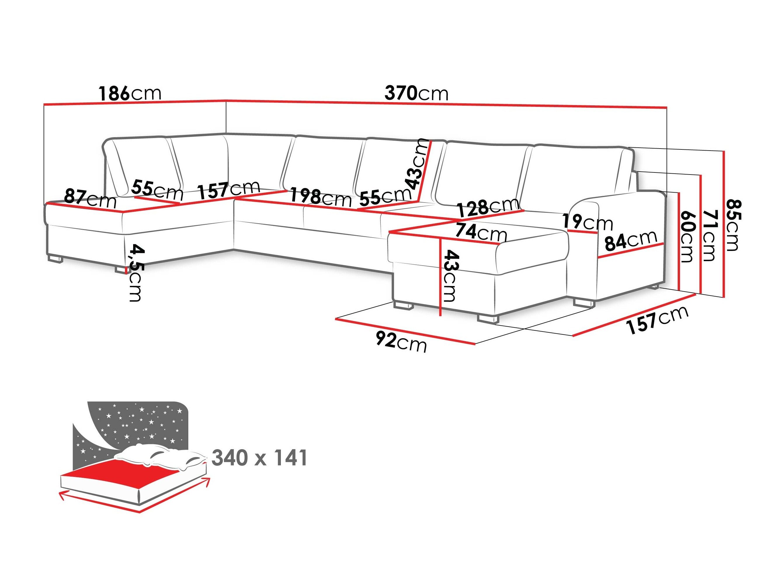Hjørnesofa Comfivo 262 (Maya 03)
