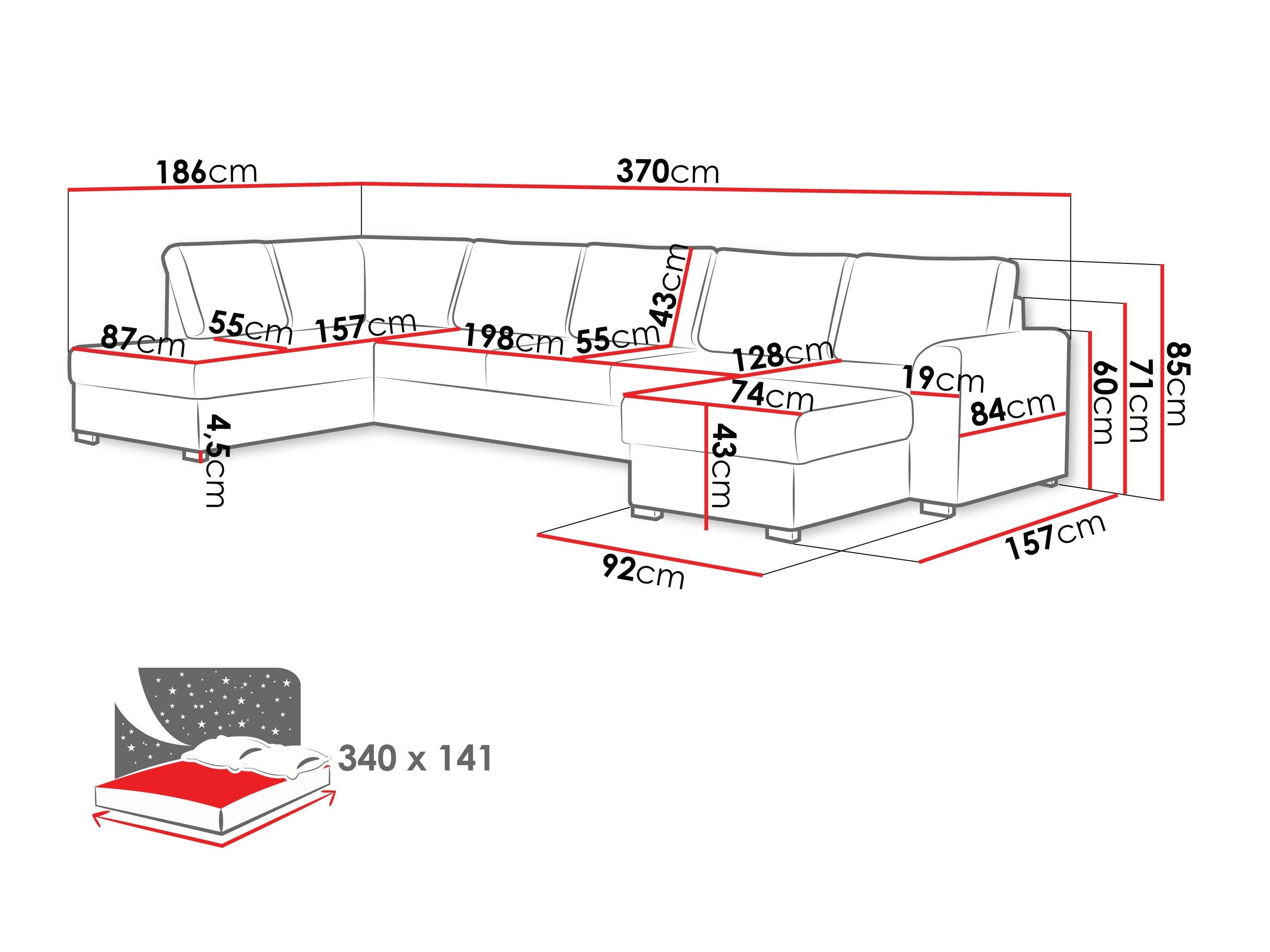 Hjørnesofa Comfivo 262 (Maya 05)