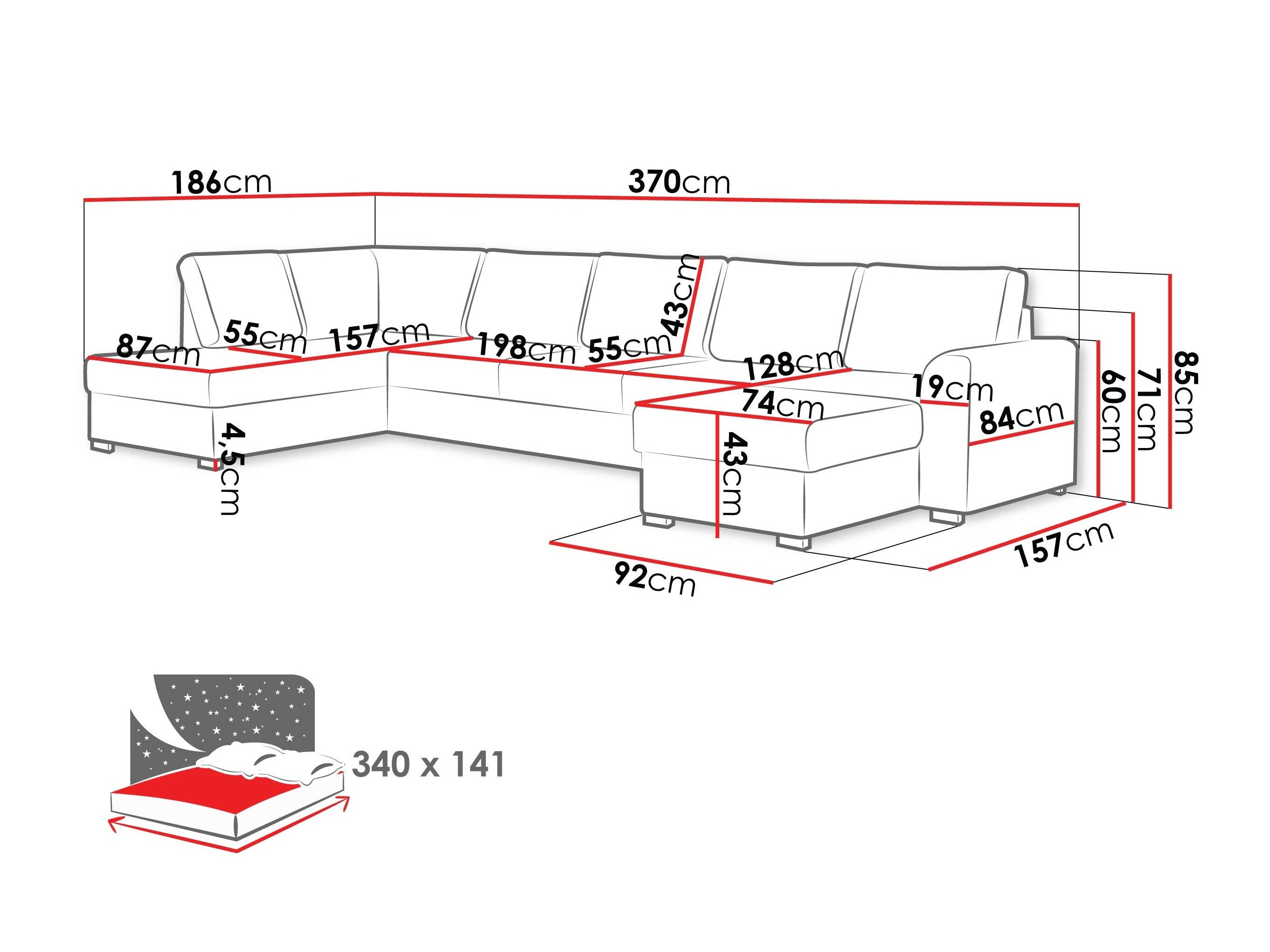Hjørnesofa Comfivo Flumen III (Maya 03)