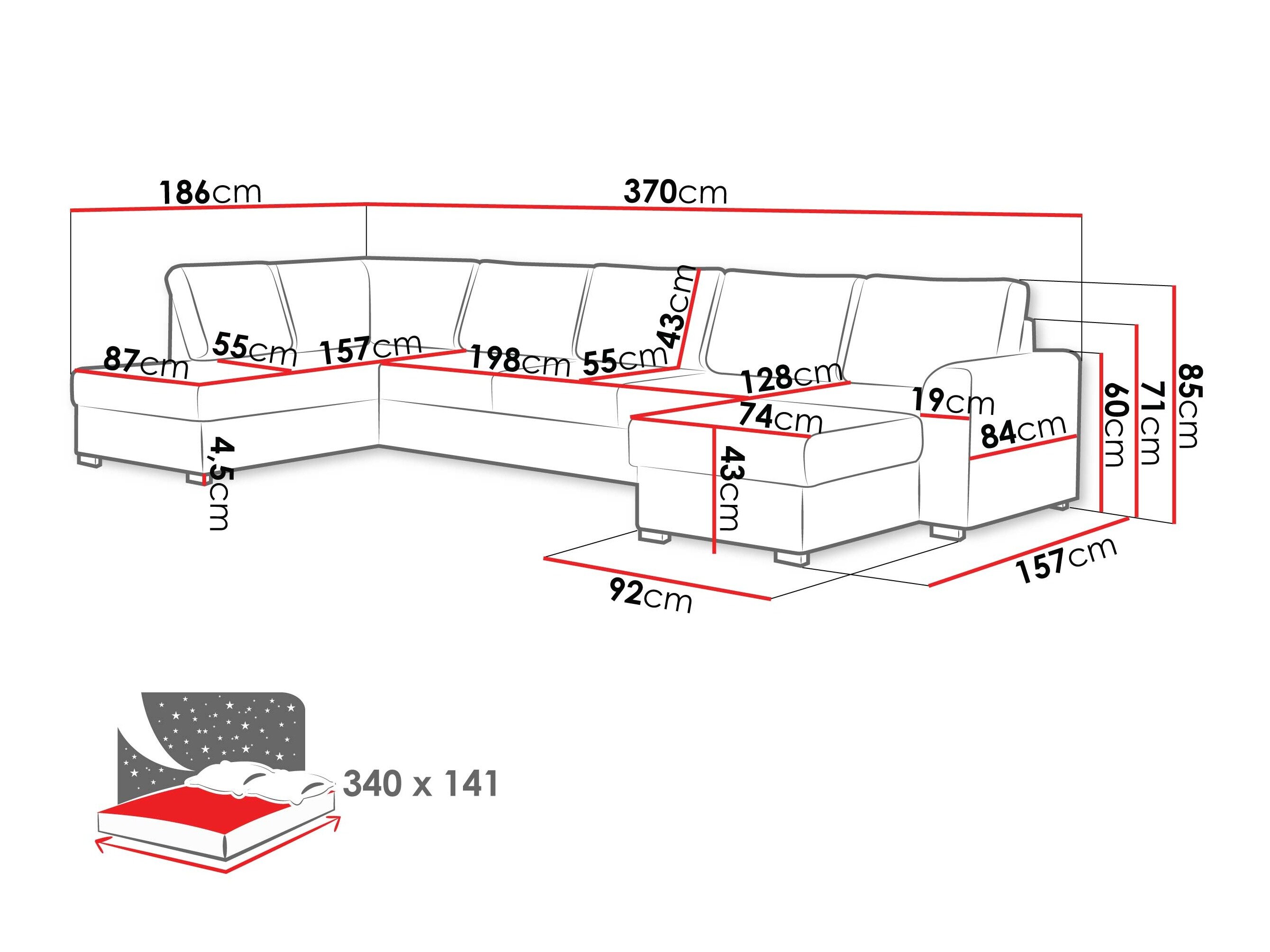 Hjørnesofa Comfivo Flumen III (Maya 05)
