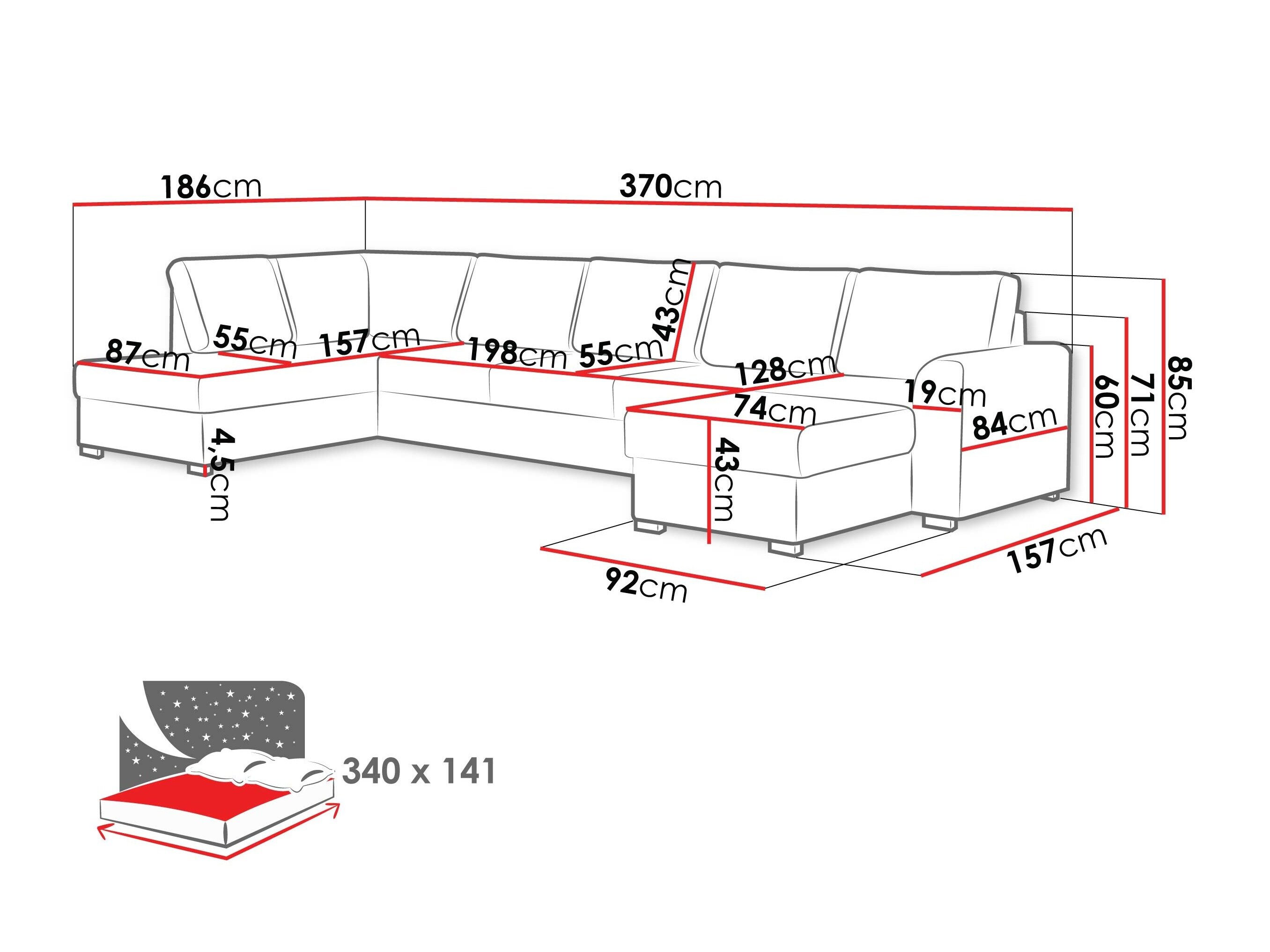 Hjørnesofa Comfivo Flumen III (Piano 26)