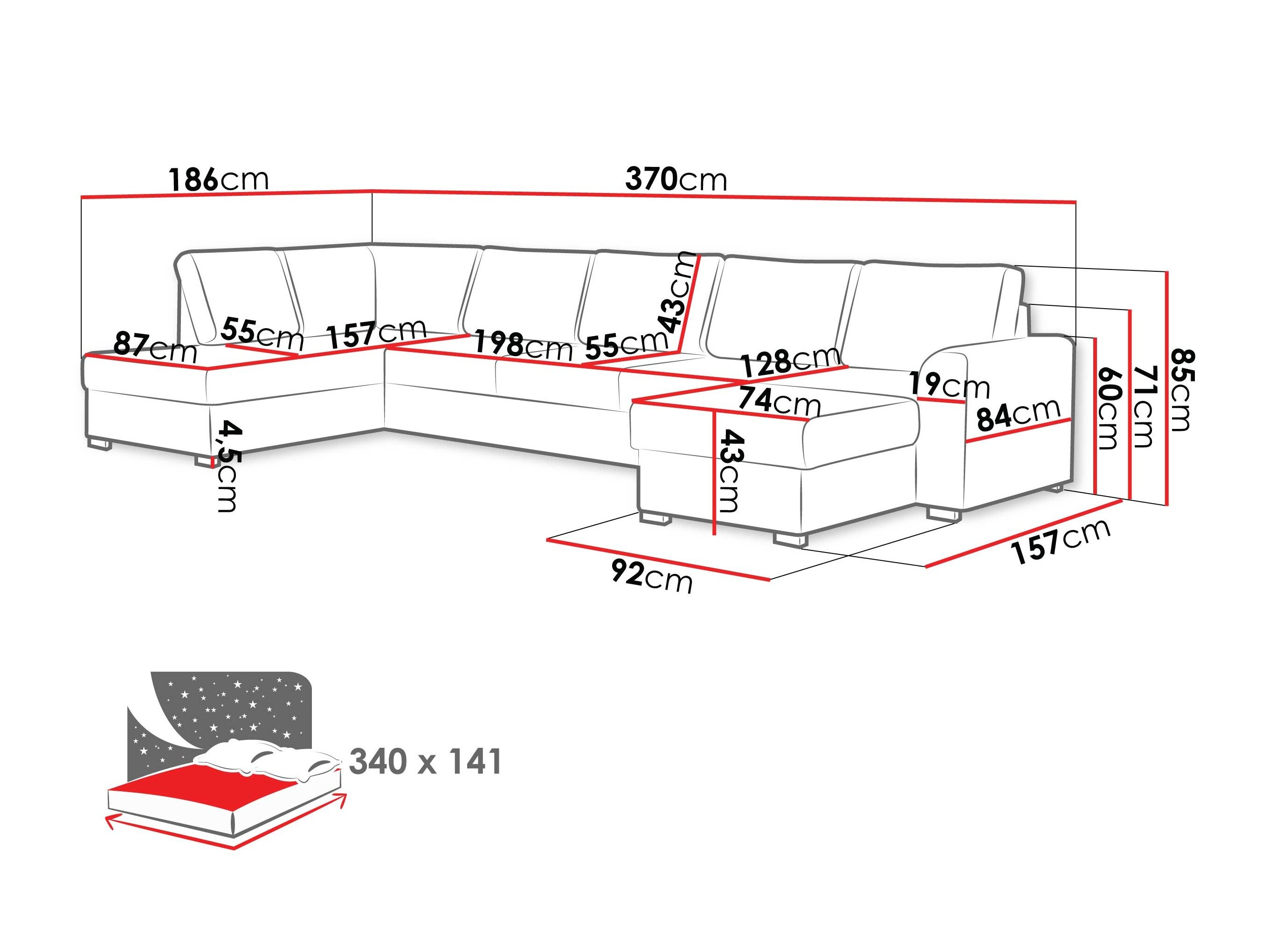 Hjørnesofa Comfivo Flumen III (Zoya 03)