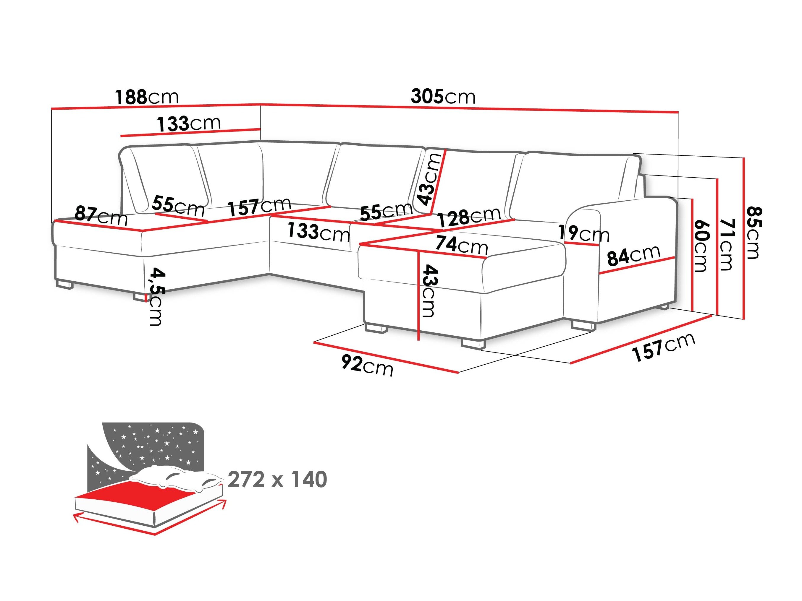 Hjørnesofa Comfivo Flumen (Zoya 03)