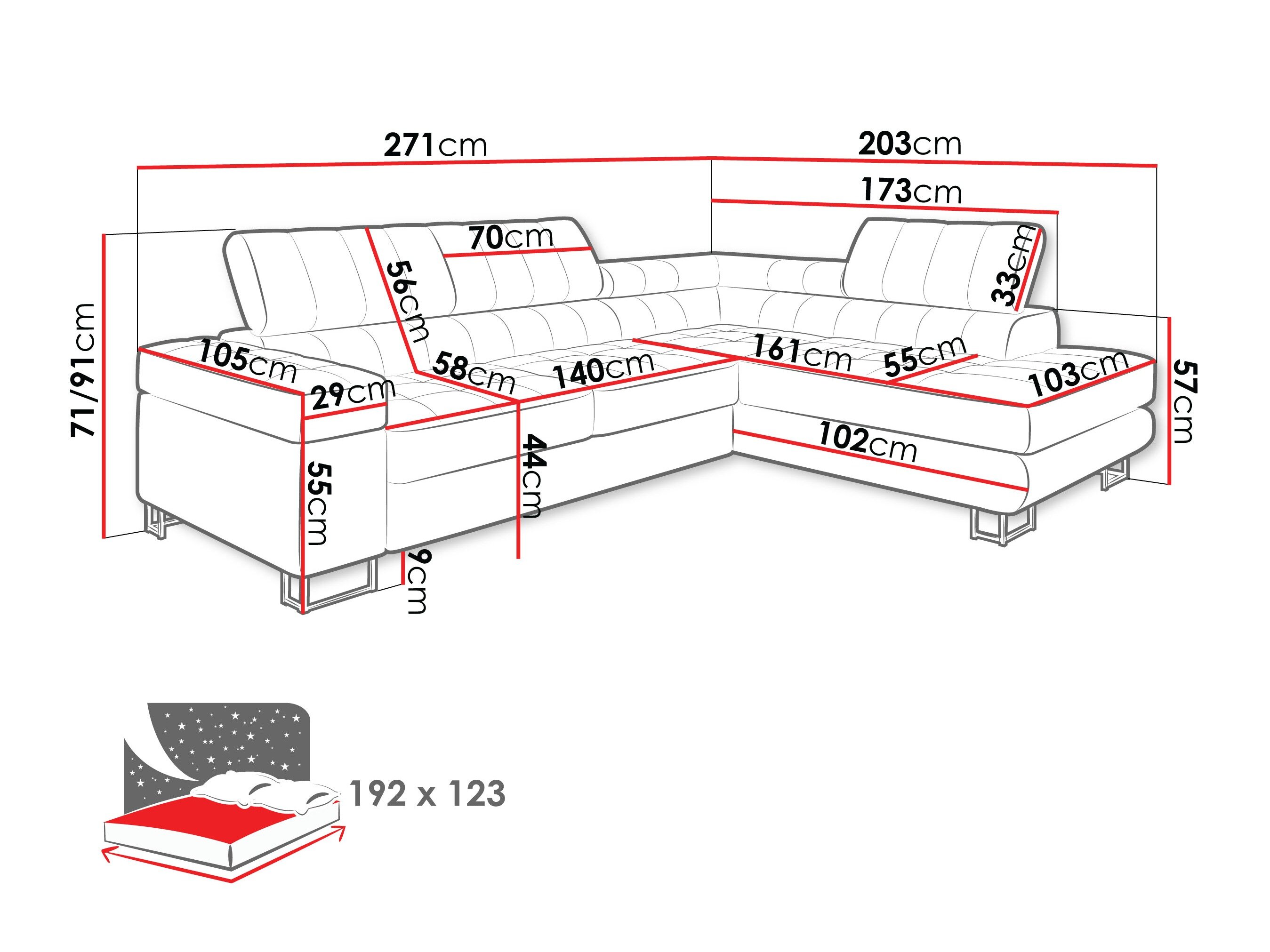 Hjørnesofa Comfivo 247 (Maya 15)