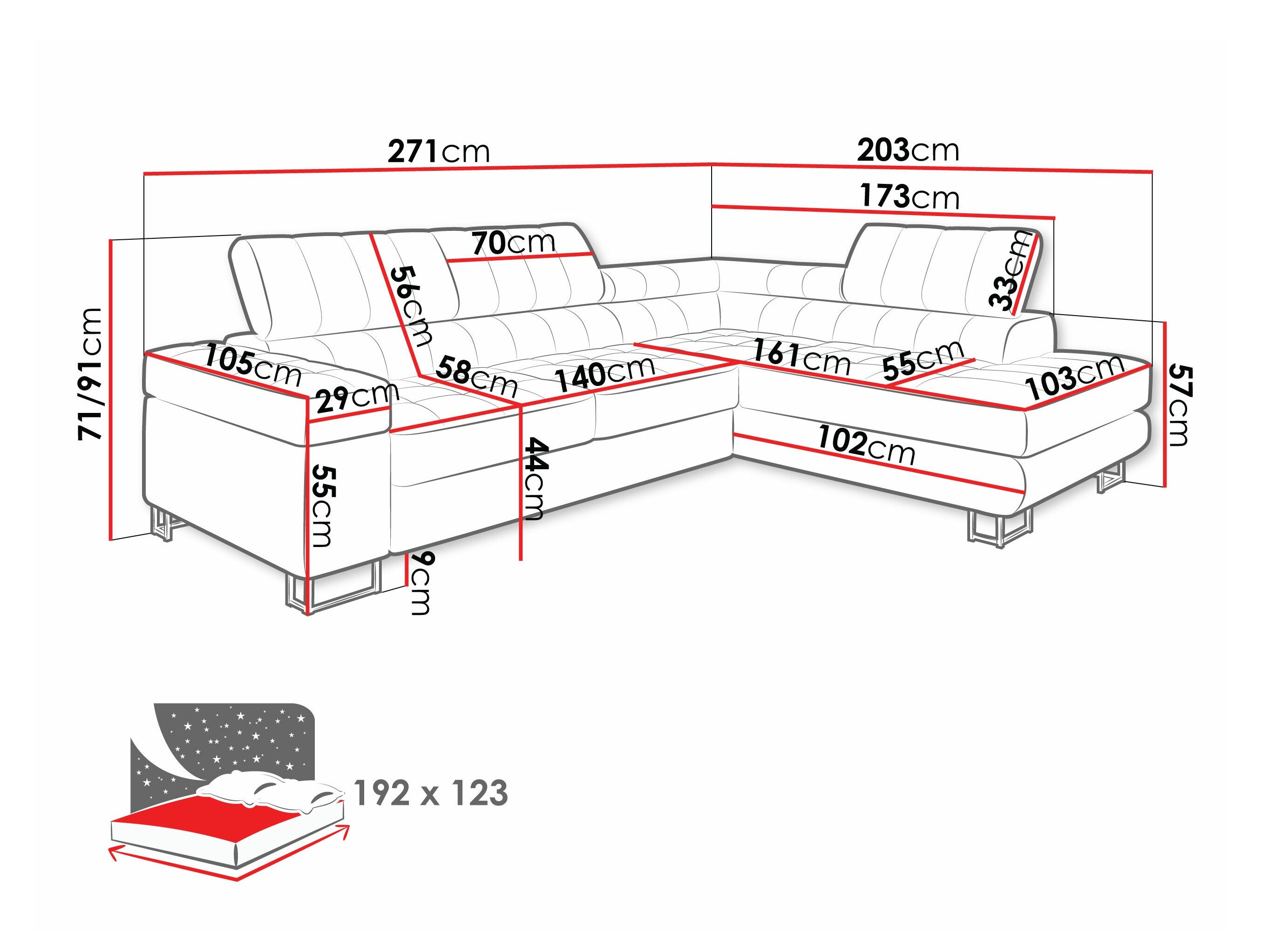 Hjørnesofa Comfivo 247 (Venus fløjl 2932)