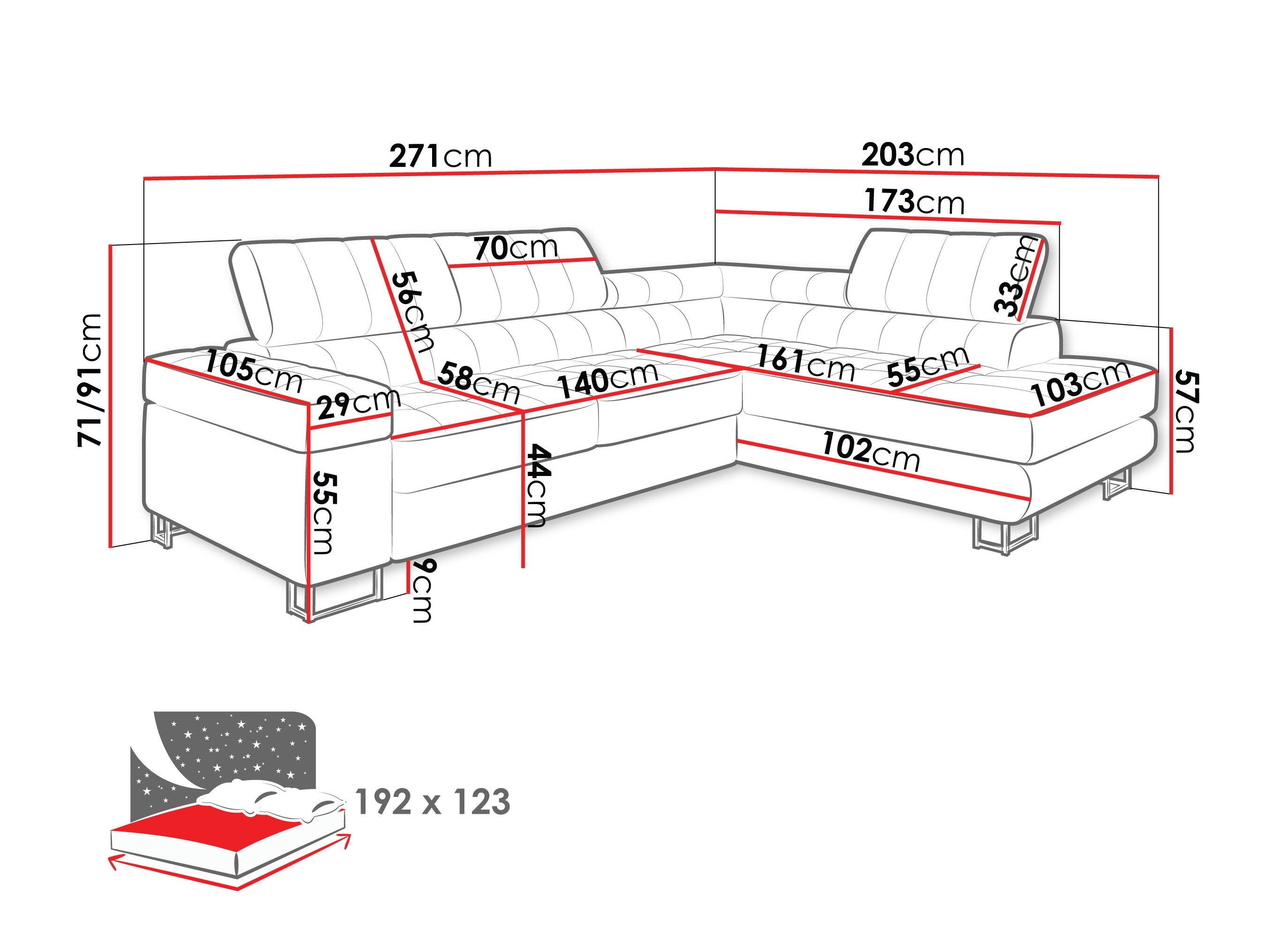 Hjørnesofa Comfivo 247 (Zoya 12)