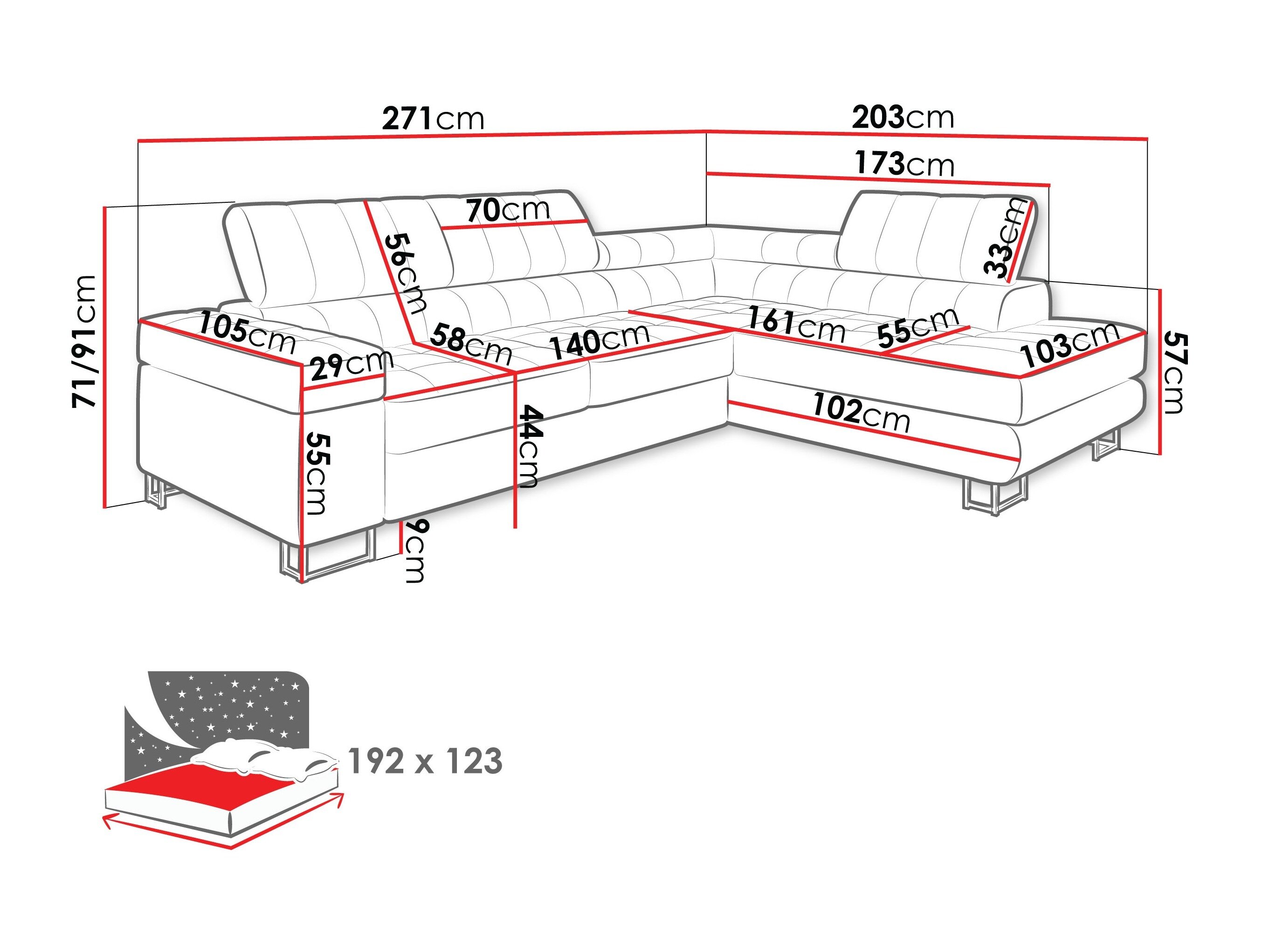 Hjørnesofa Comfivo Anima I (Manza 29)
