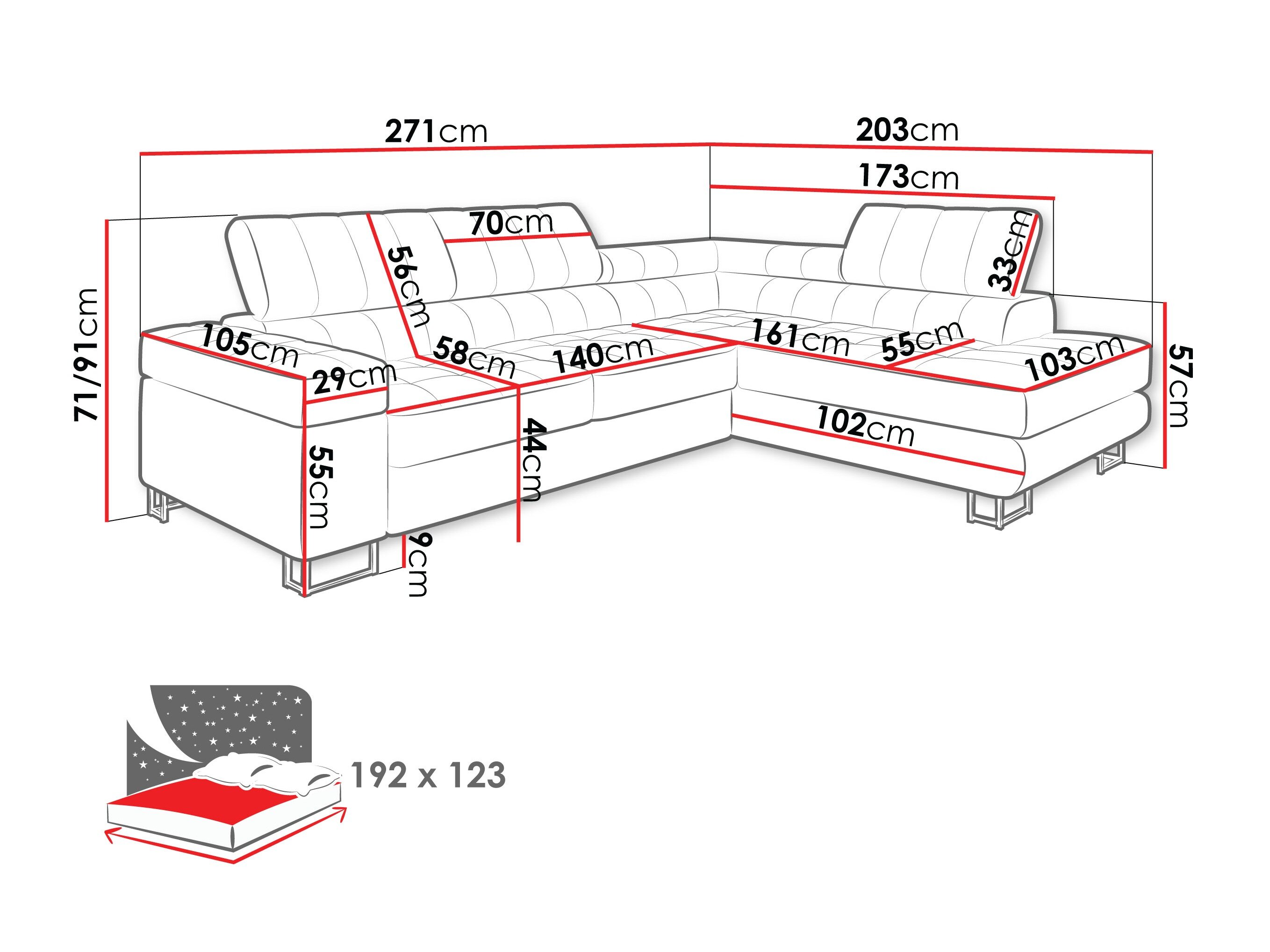 Hjørnesofa Comfivo Anima I (Manza 29)