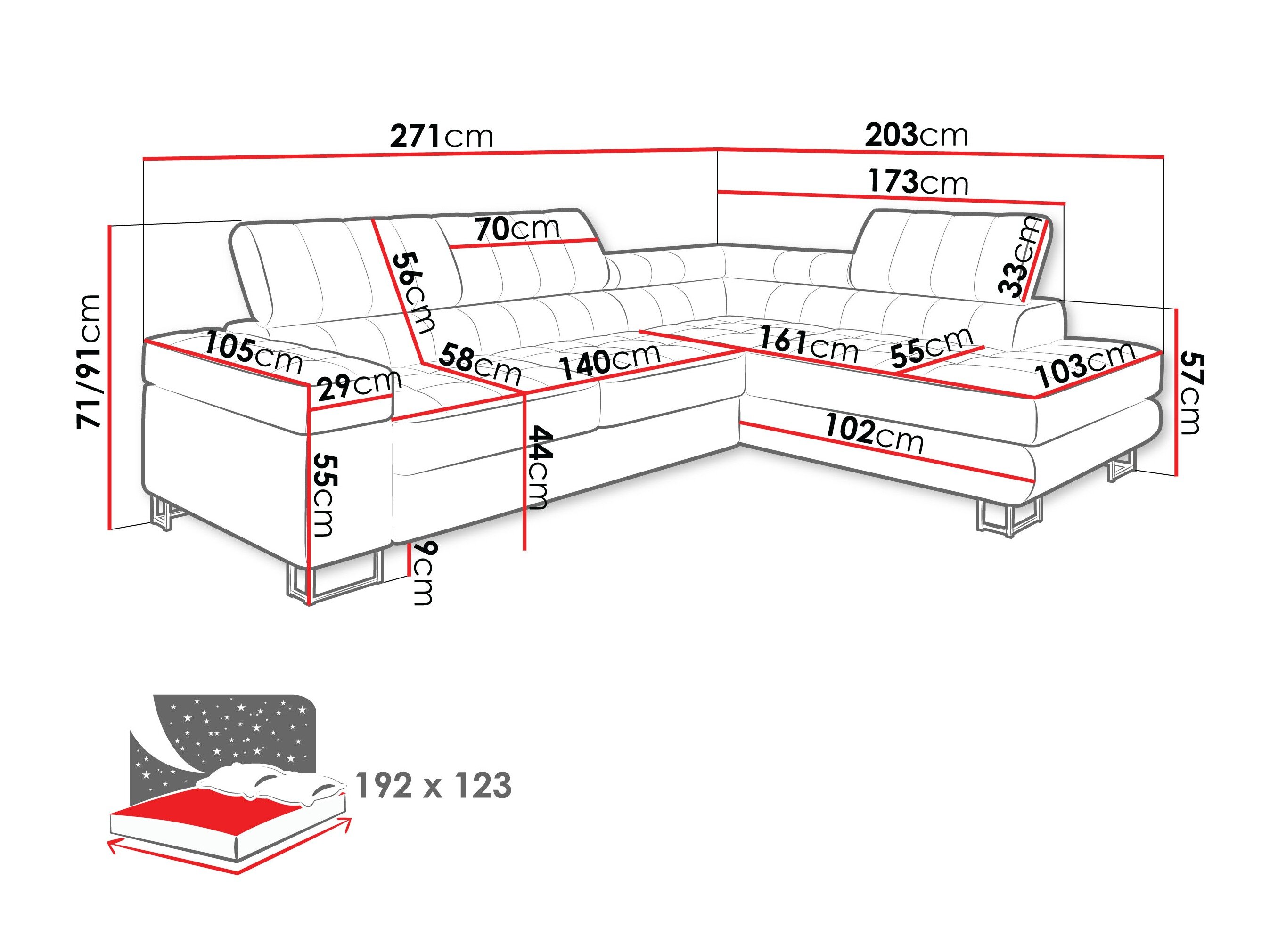Hjørnesofa Comfivo Anima I (Maya 15)