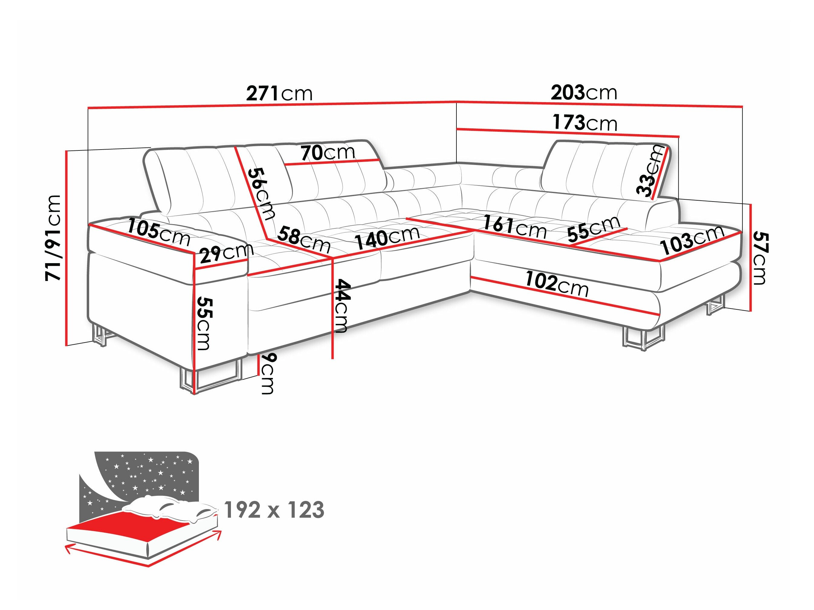 Hjørnesofa Comfivo Anima I (Piano 26)