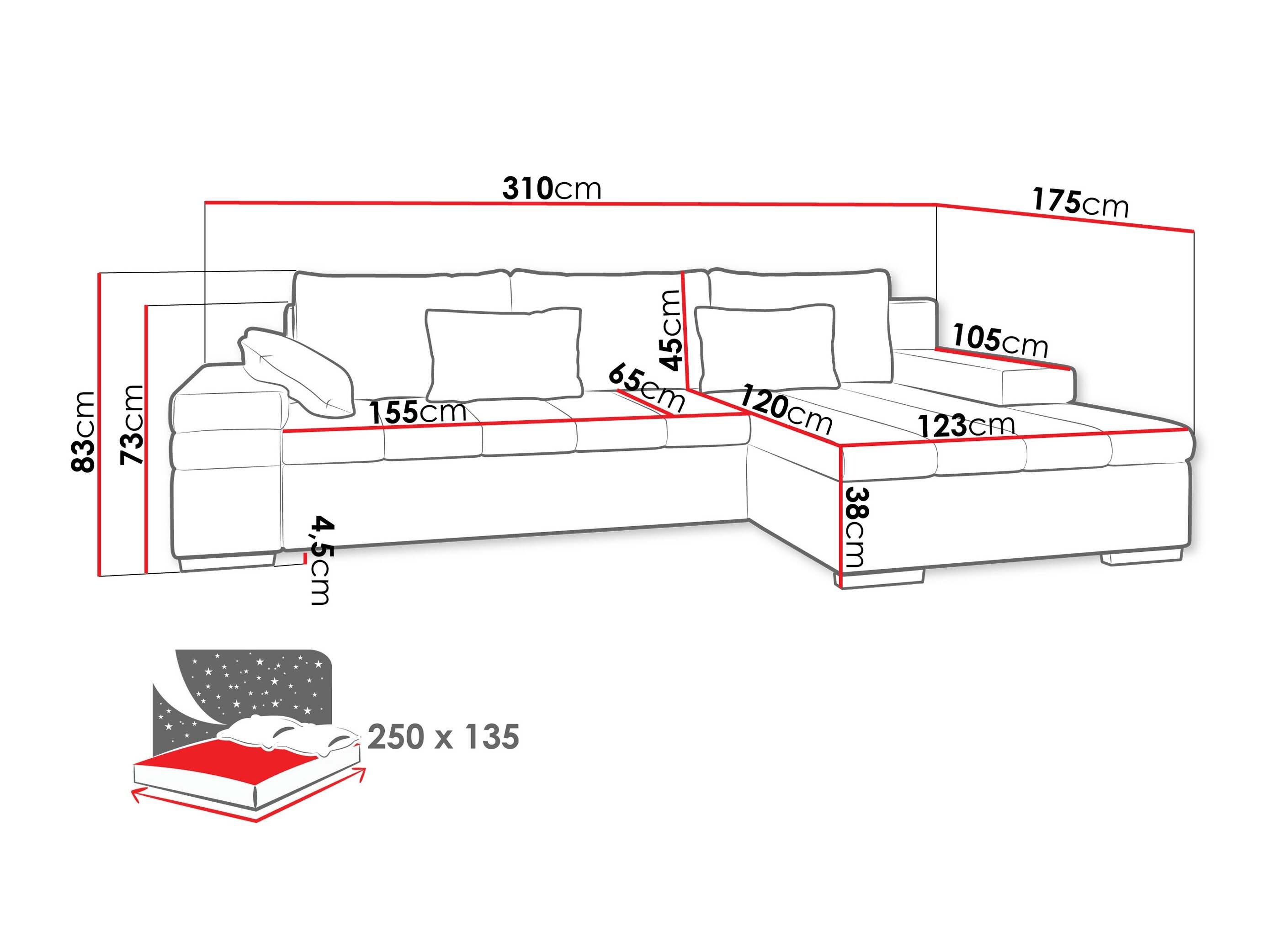 Hjørnesofa Comfivo Olivetum II (Piano 14 + Piano 13)