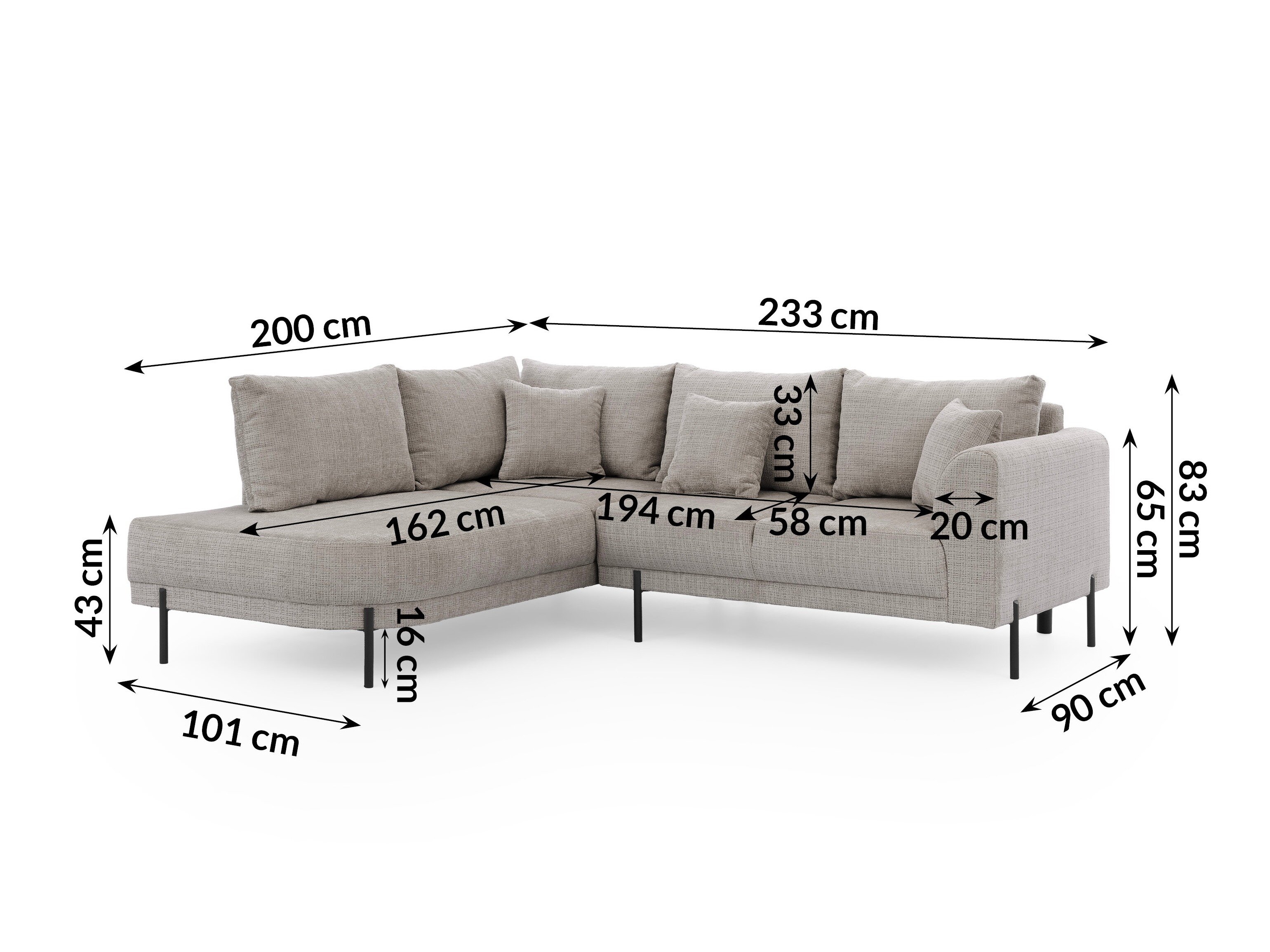 Hoekbank Rocklin 123 (Cremona 24)