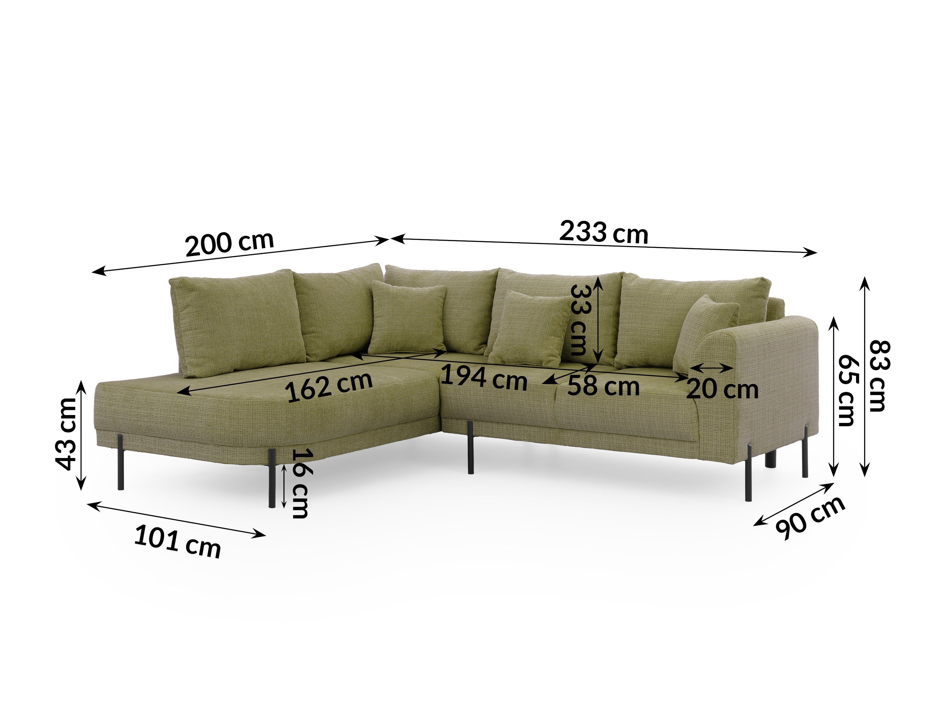 Hoekbank Rocklin 123 (Cremona 38)