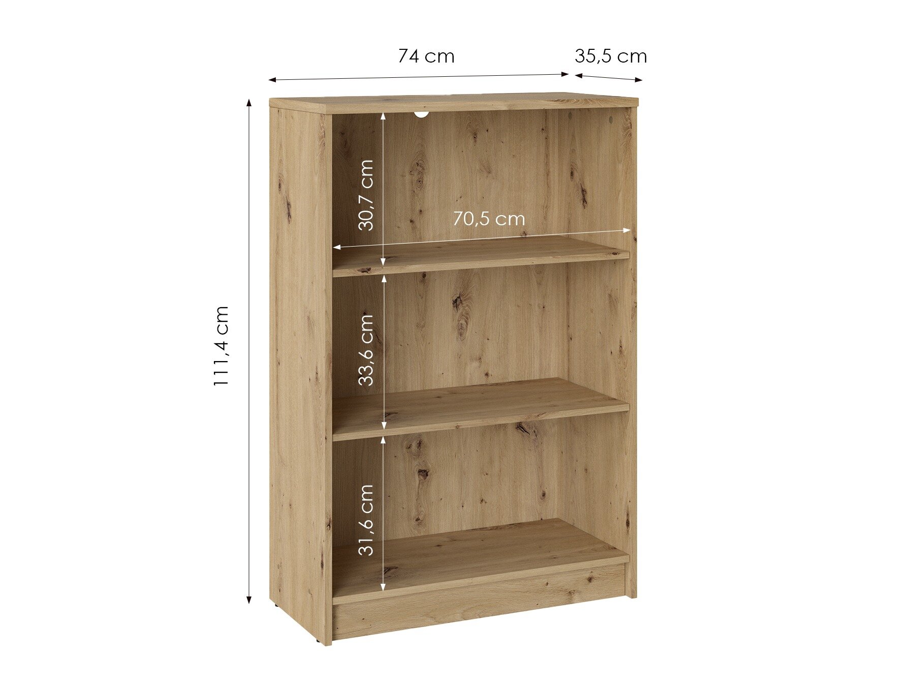 Boekenkast Ontario 193 (Artisan eiken)
