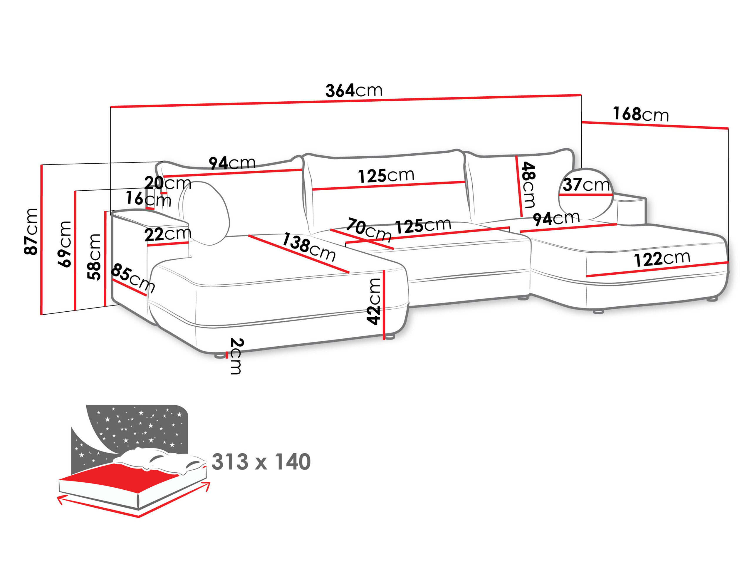 Hjørnesofa Bountiful 100 (Velo 623)