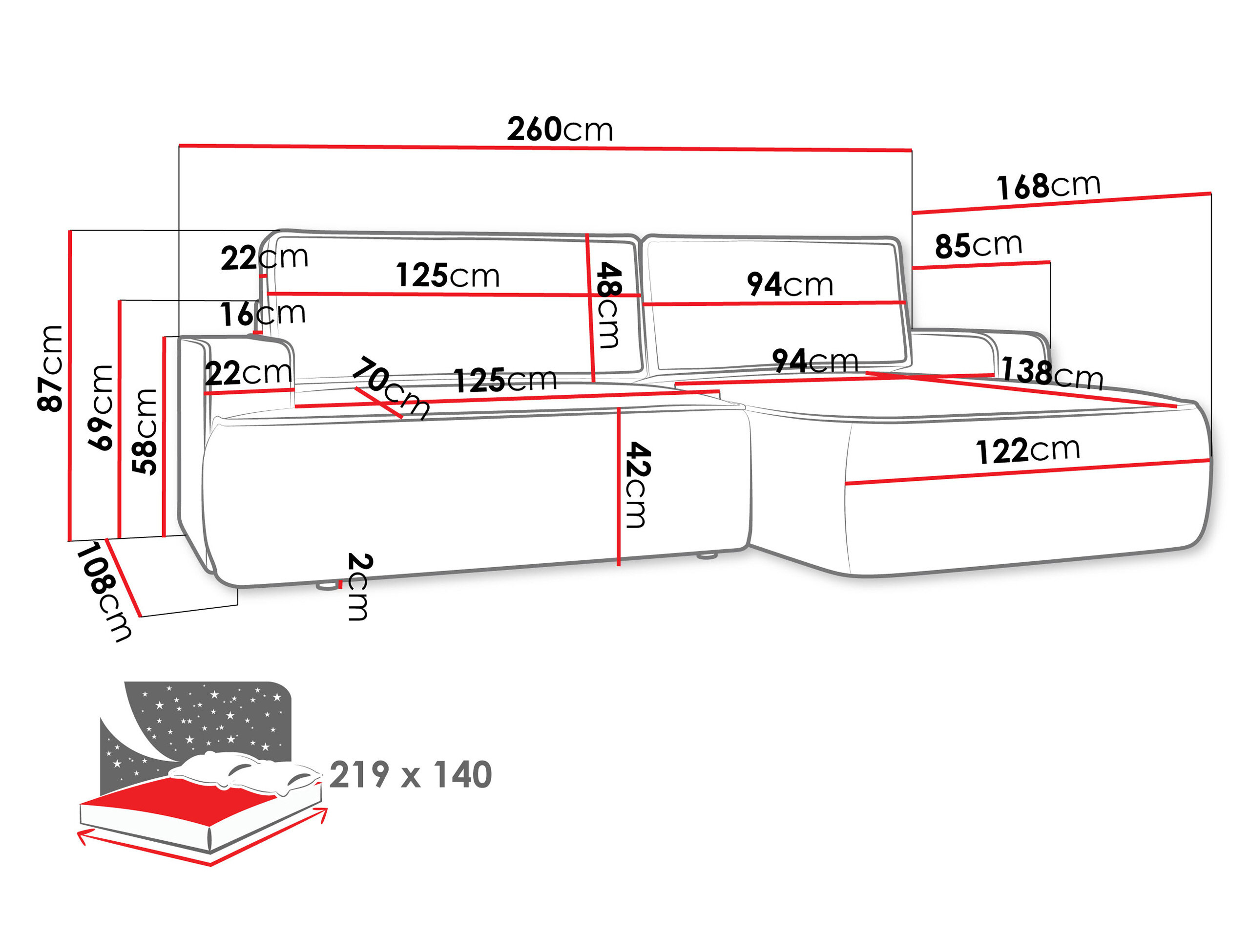 Hjørnesofa Bountiful 102 (Velo 621)