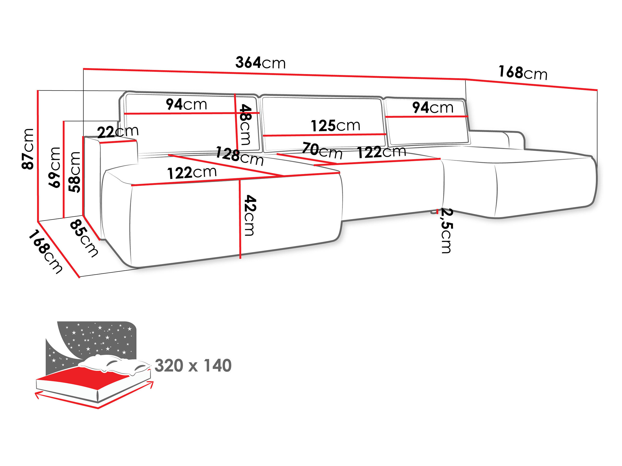 Hjørnesofa Bountiful 106 (Velo 623)
