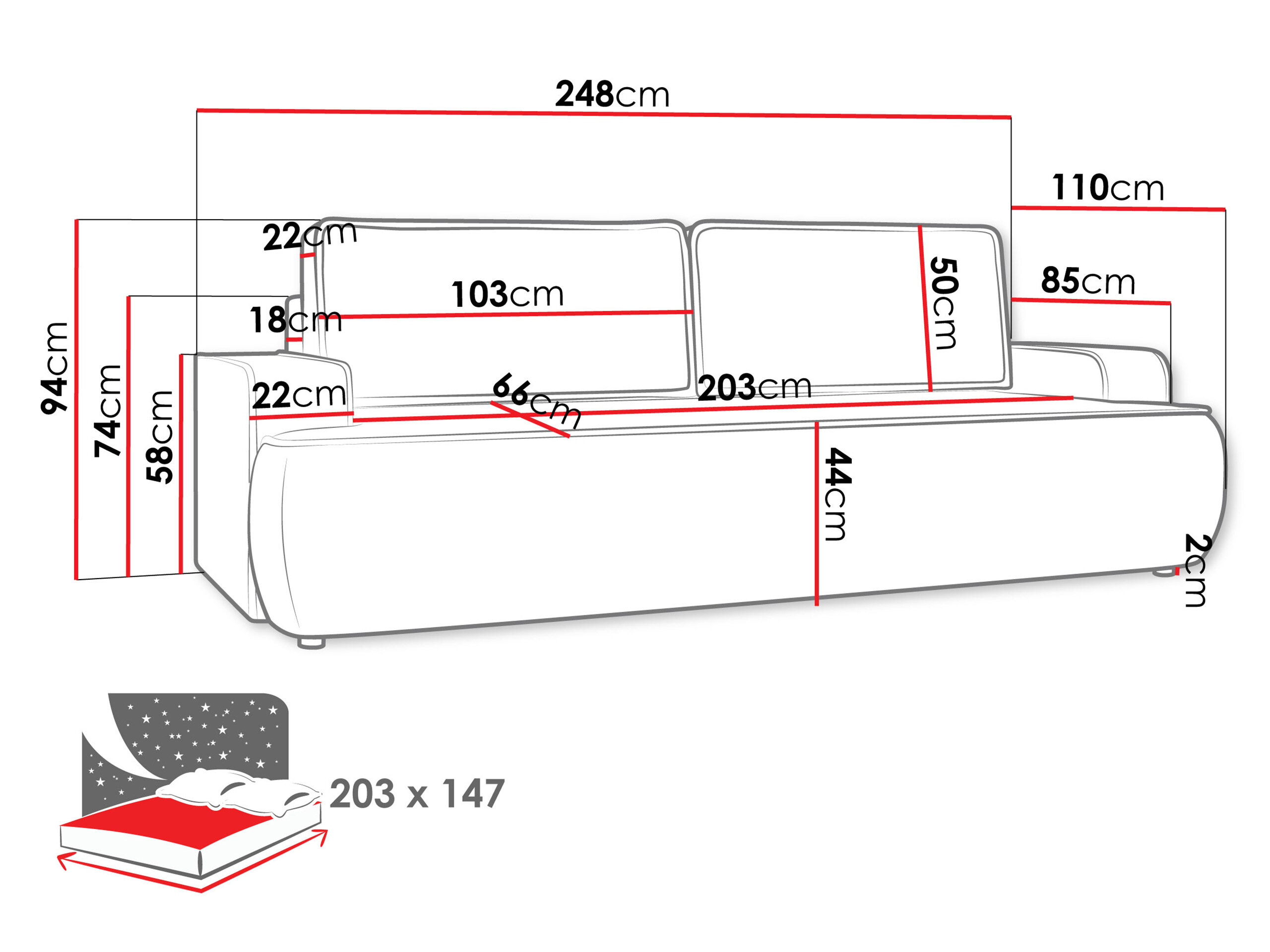 Sovesofa Bountiful 103 (Velo 621)