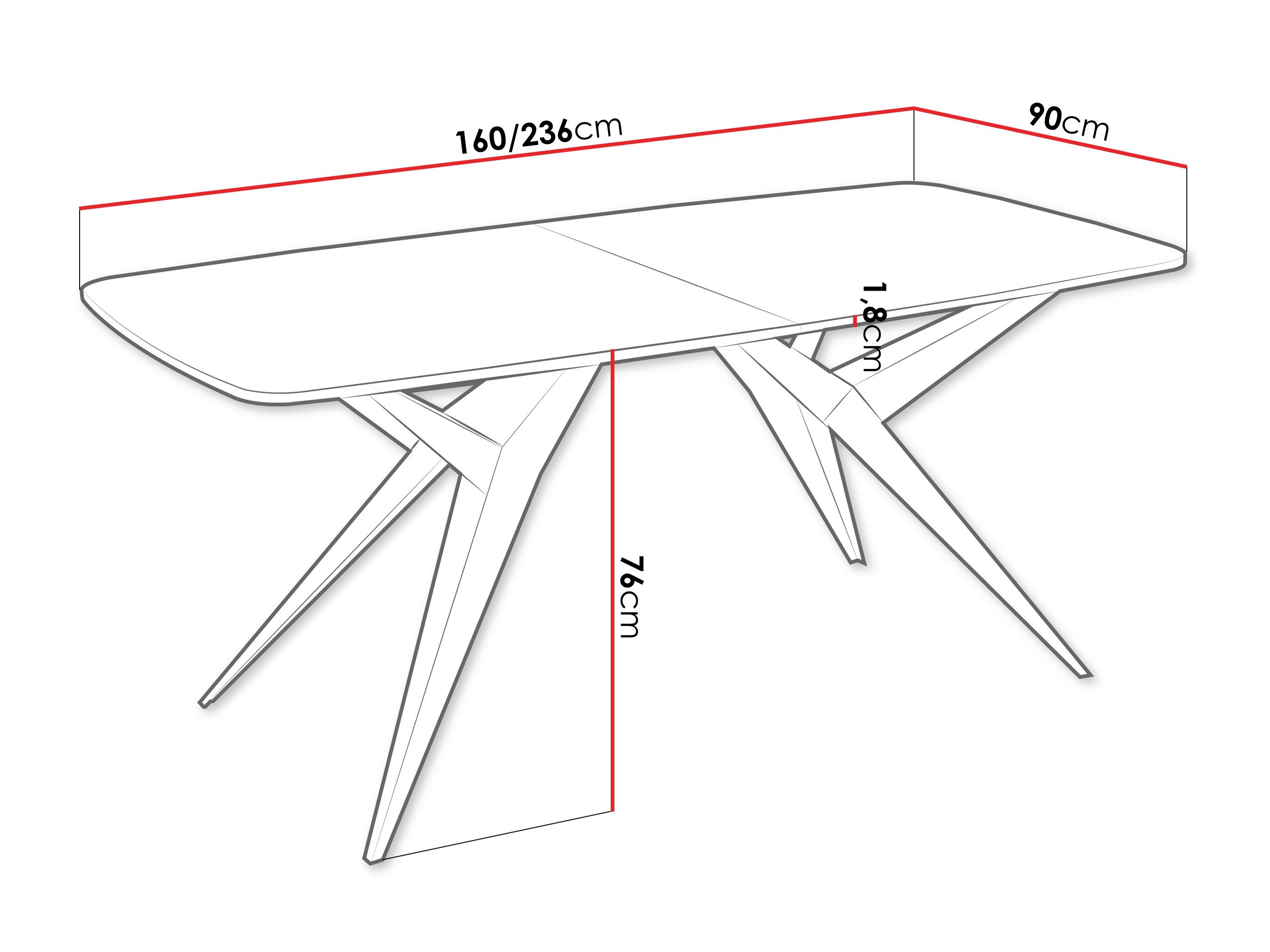 Tafel Oswego 152 (Wit marmer)