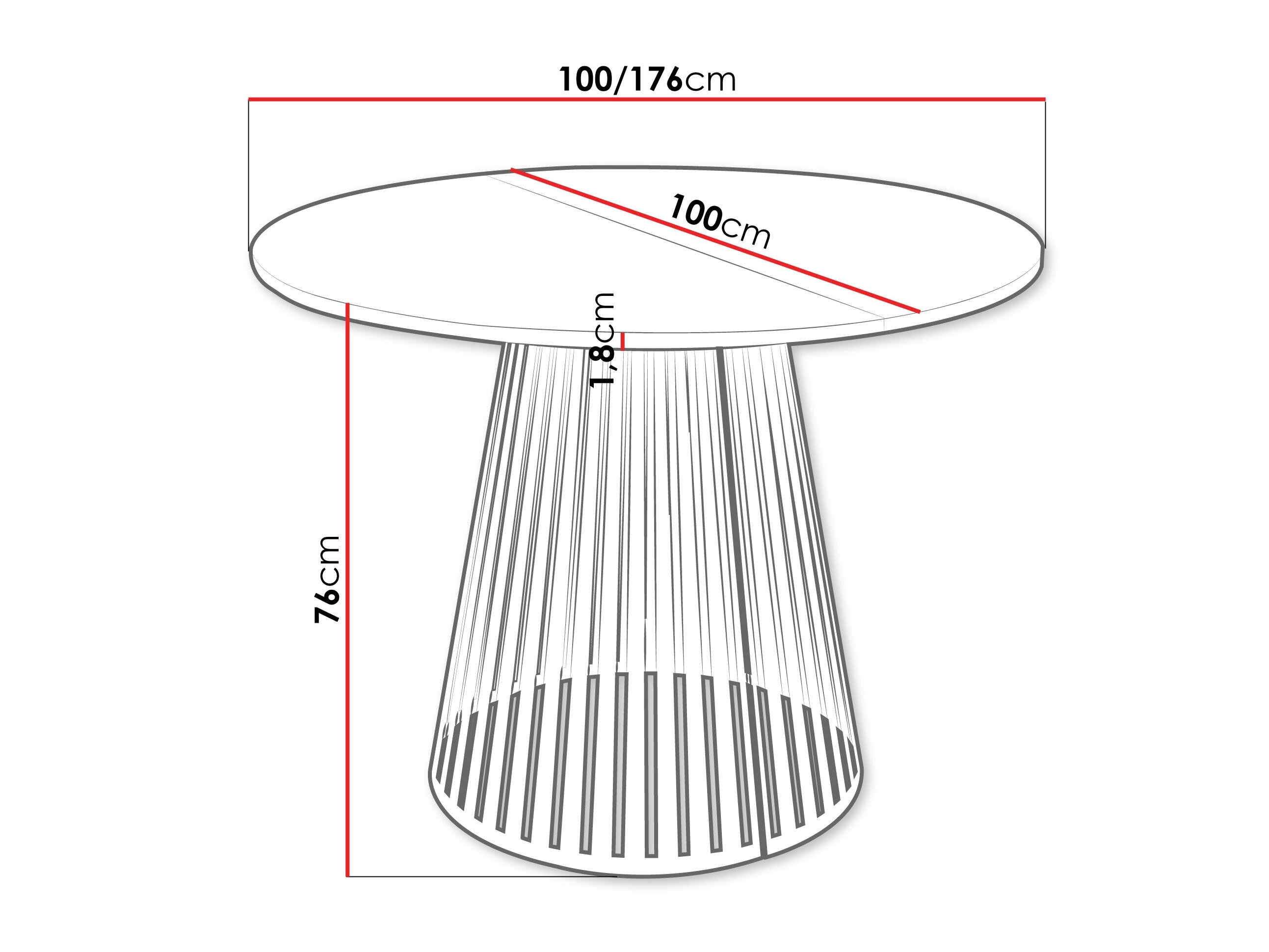 Bord Oswego 153 (Hvid marmor)