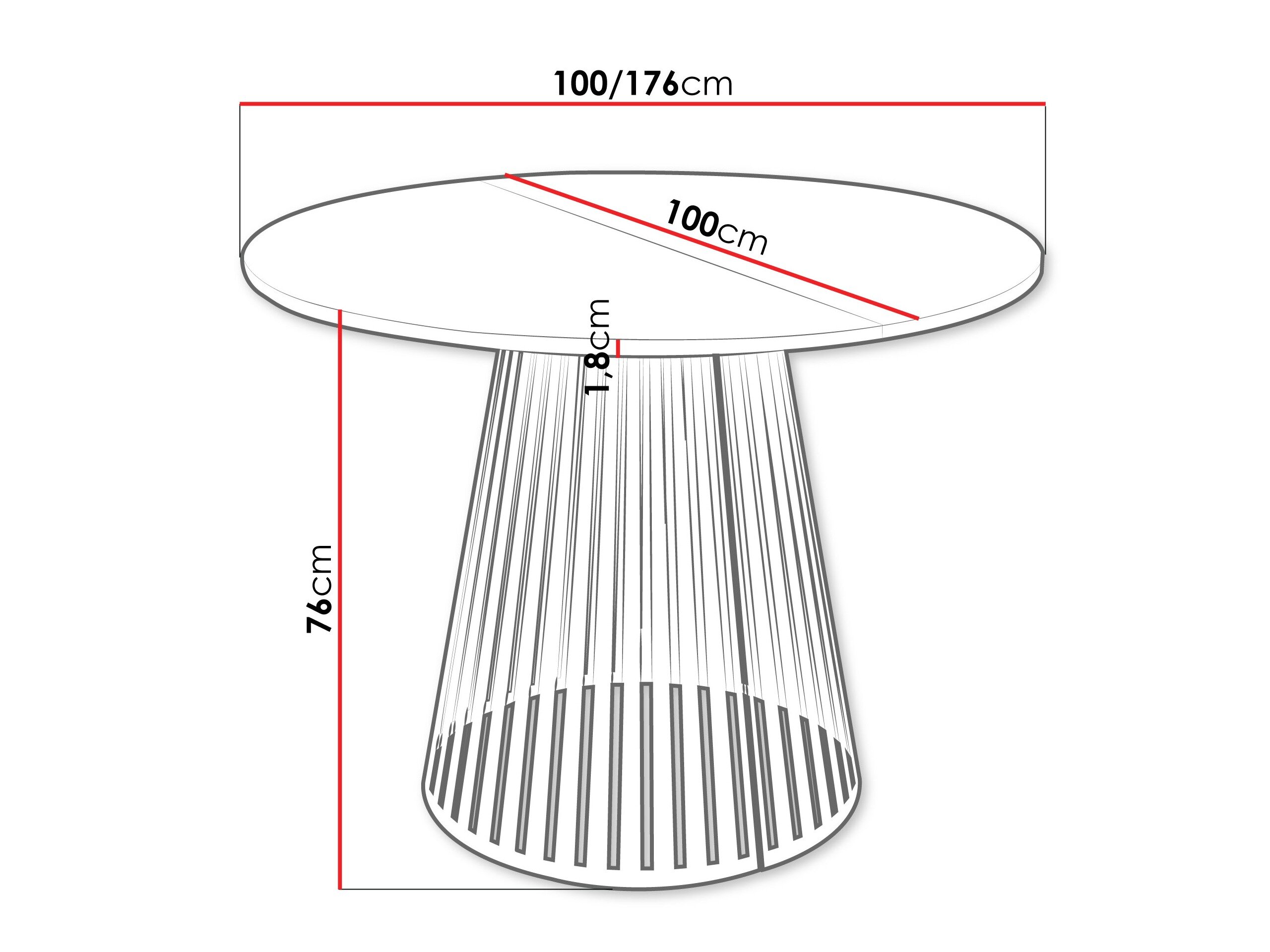 Bord Prudentia (Sort marmor)