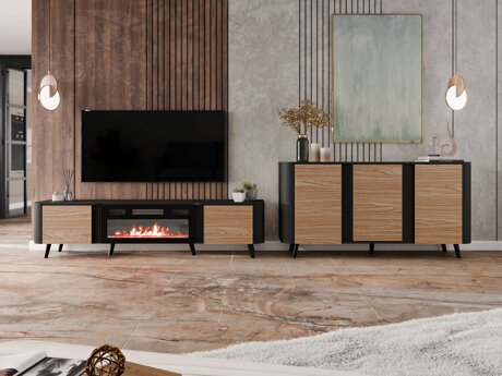 Stuemøbelsæt Modus (Sort + Valnød)