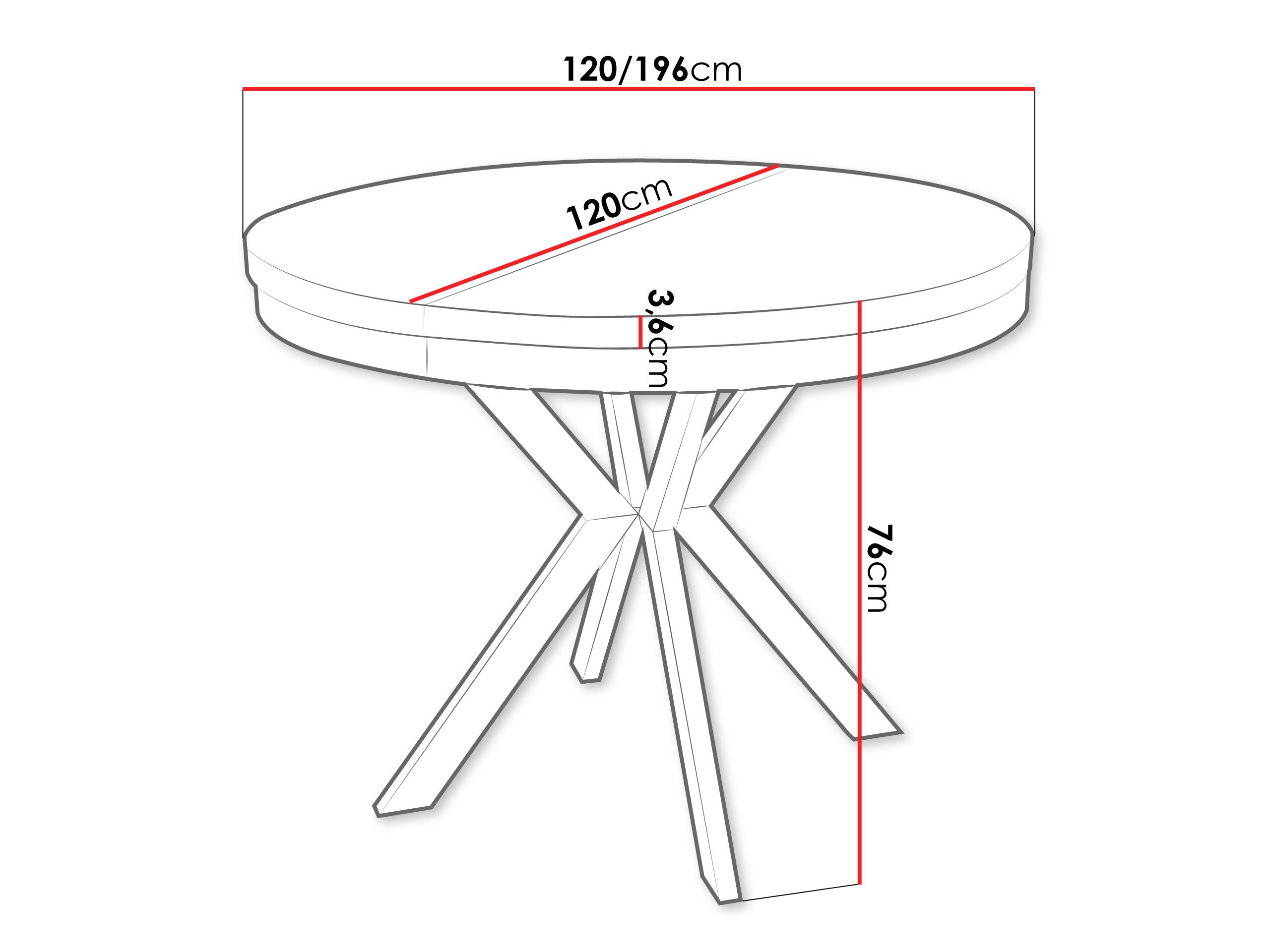 Bord Oswego 157 (Hvid)