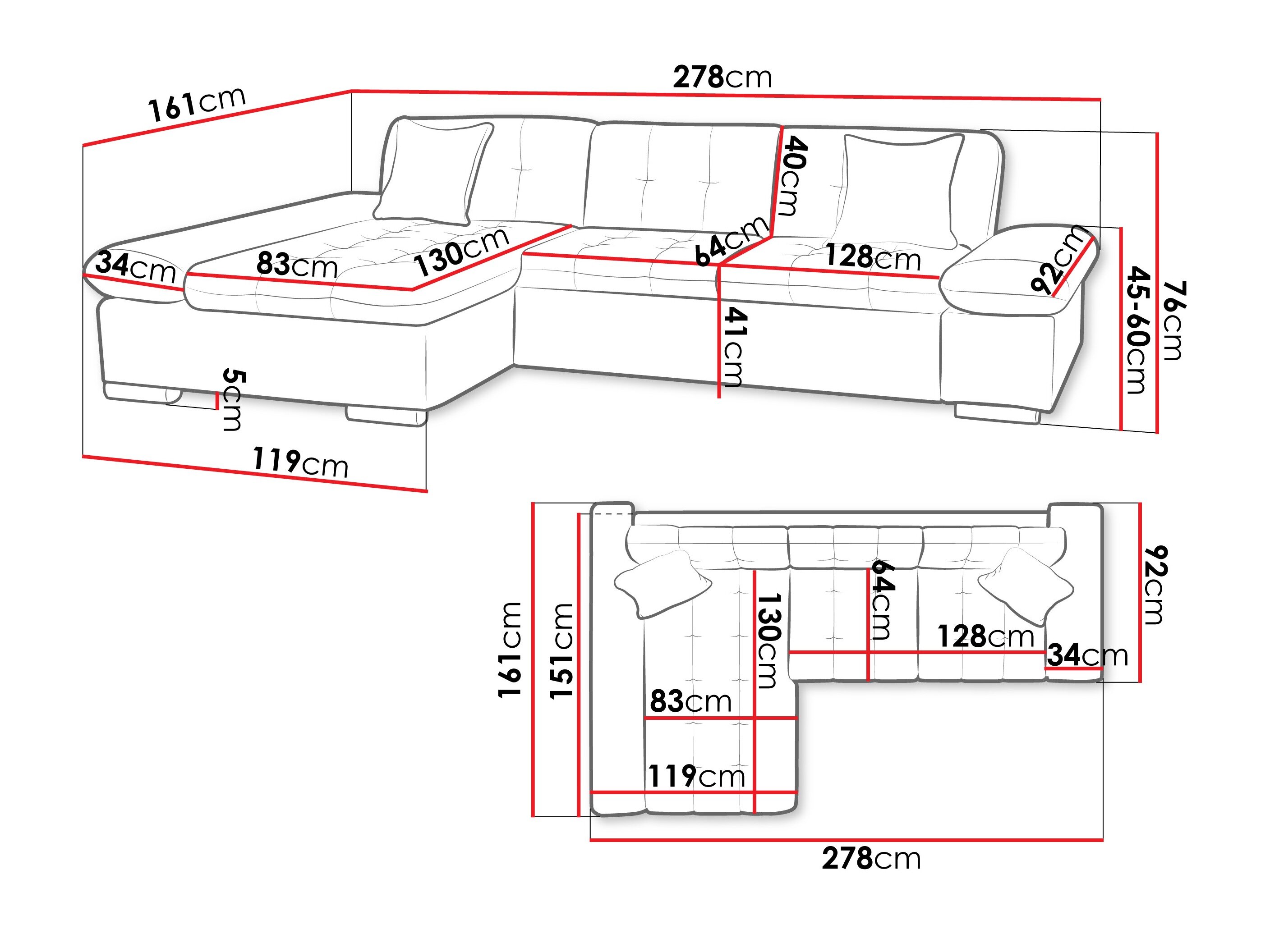 Hjørnesofa Comfivo 219 (Maya 07 + Maya 02)