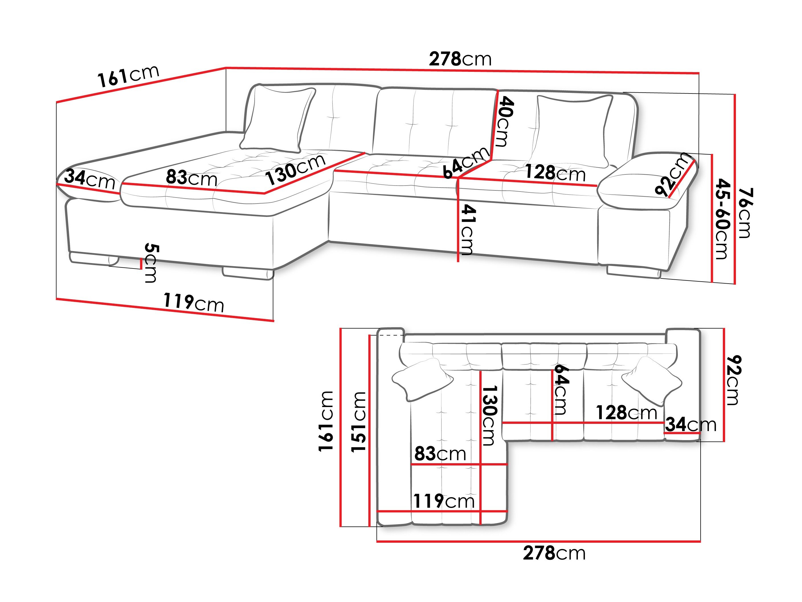 Hjørnesofa Comfivo 219 (Maya 09 + Maya 20)