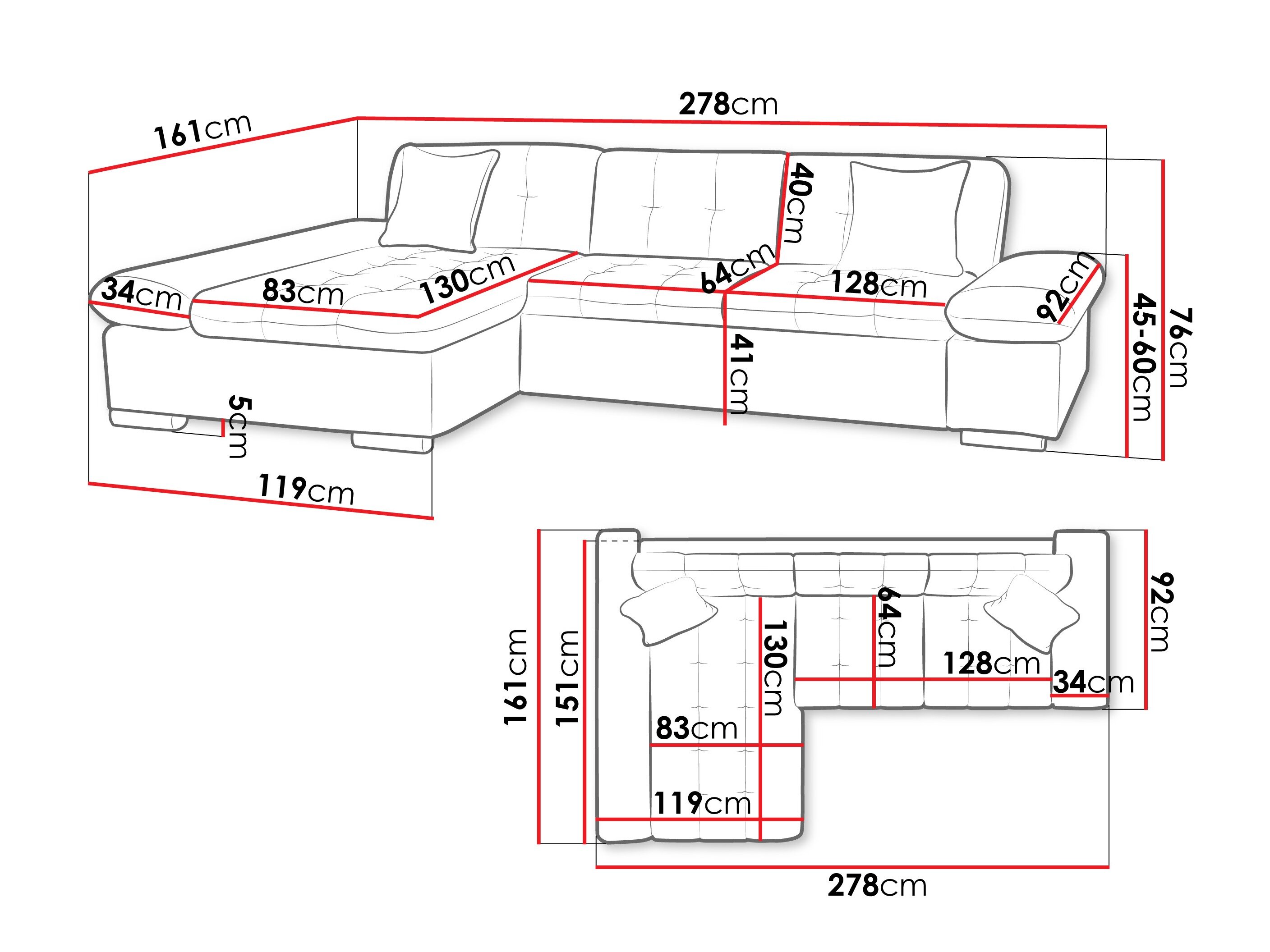 Hjørnesofa Comfivo 219 (Maya 09 + Maya 20)