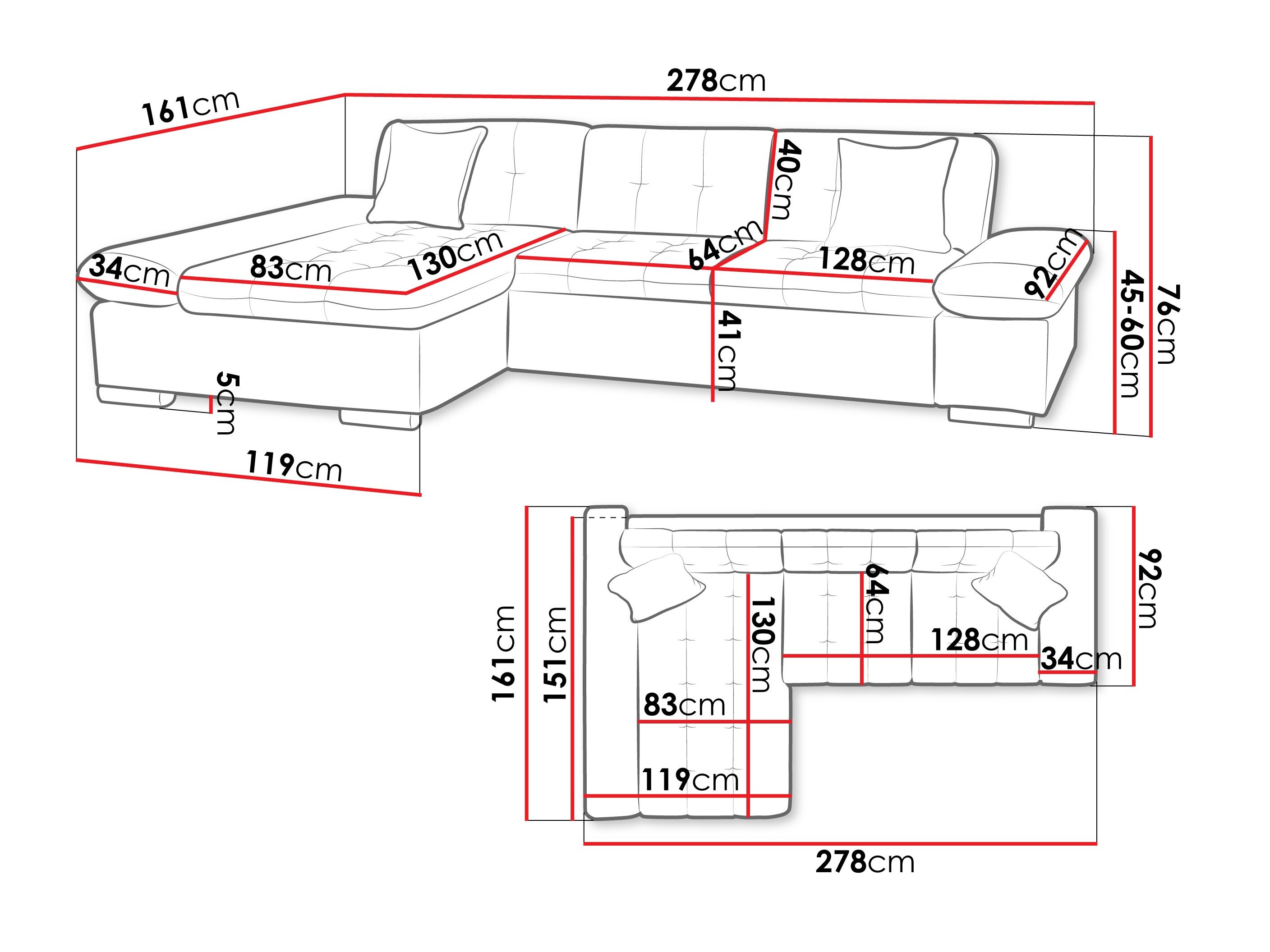 Hjørnesofa Comfivo 219 (Piaingen 21 + Mokka 03)