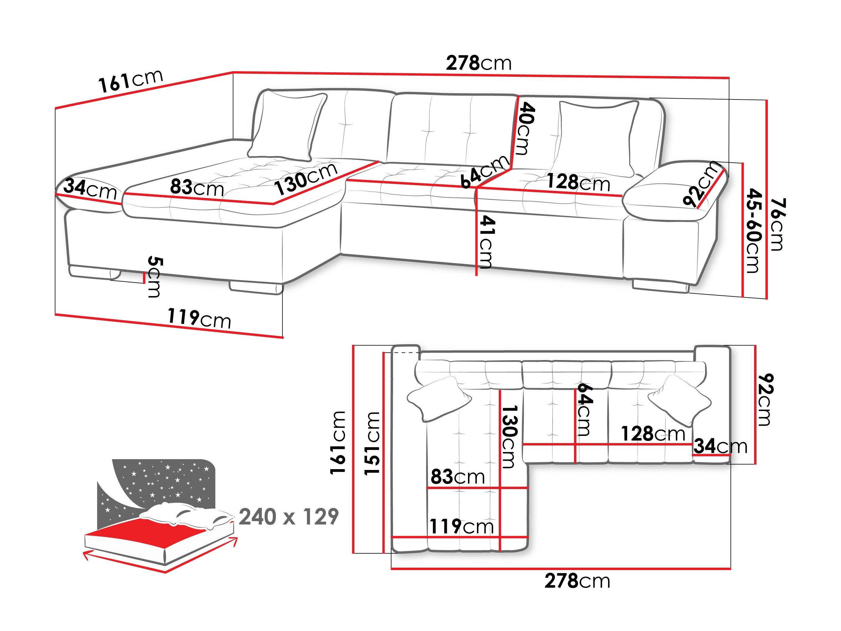 Hjørnesofa Comfivo Sanitas II (Corbett 78)