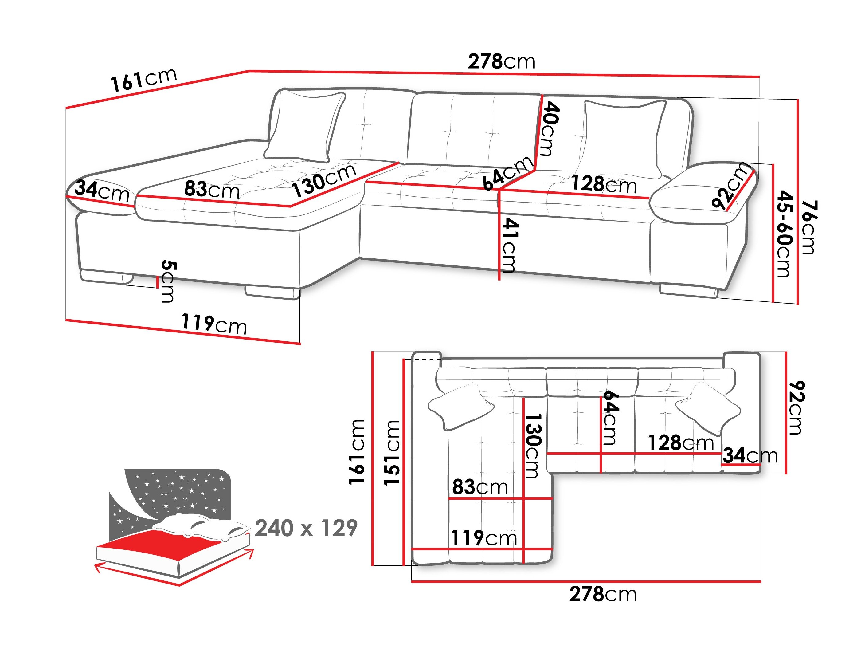Hjørnesofa Comfivo Sanitas II (Piaingen 17)