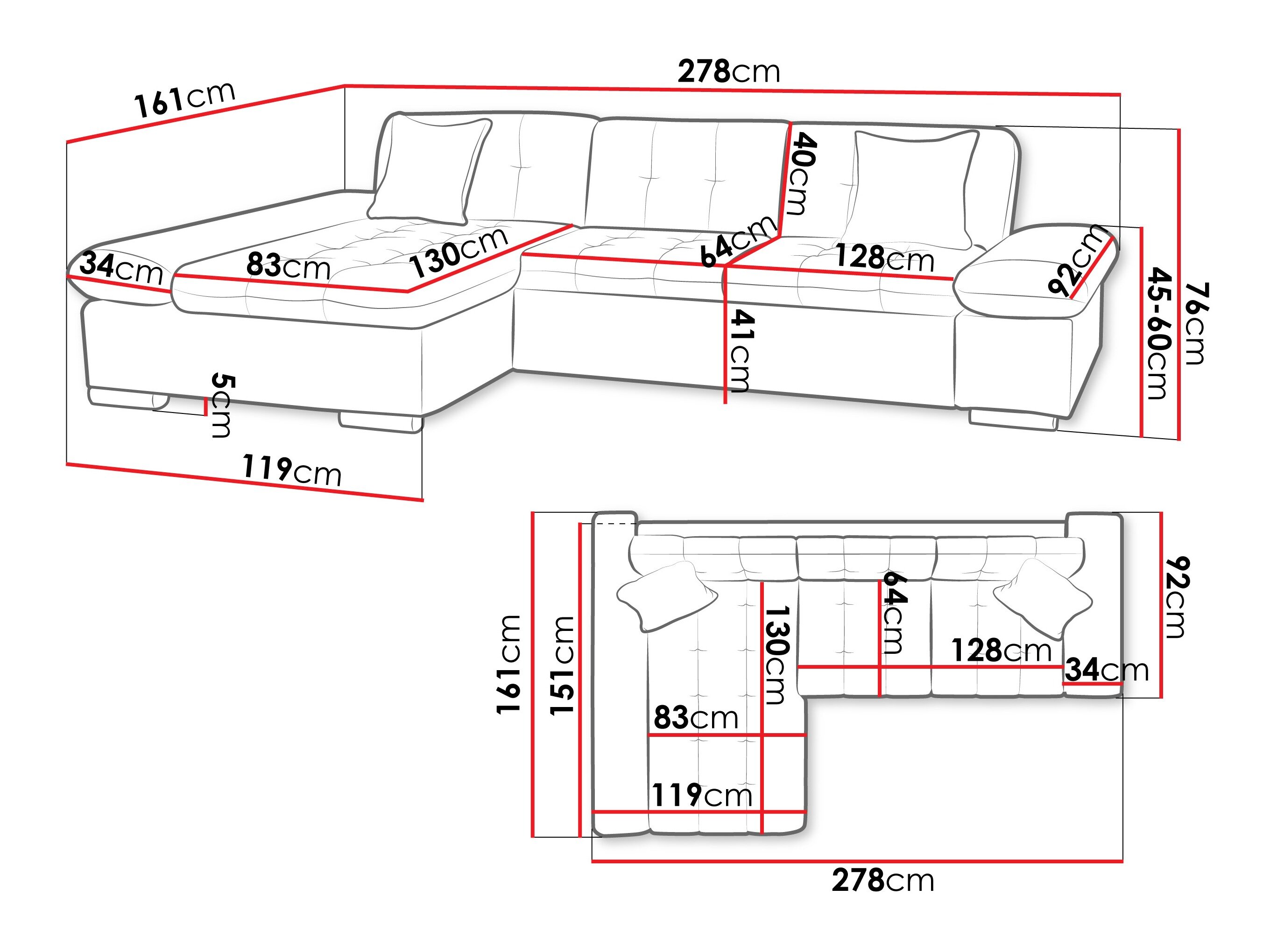 Hjørnesofa Comfivo Serenitas (Piano 21 + Mokka 03)