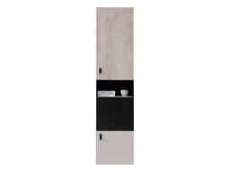 Boekenkast Camteso 102 (Zwart + Eiken + Beige)