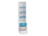 Boekenkast Camteso 104 (Wit + Eiken + Turquoise)