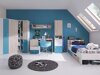 Boekenkast Camteso 105 (Wit + Eiken + Turquoise)