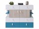 Commode Camteso 106 (Blanc + Chêne + Turquoise)