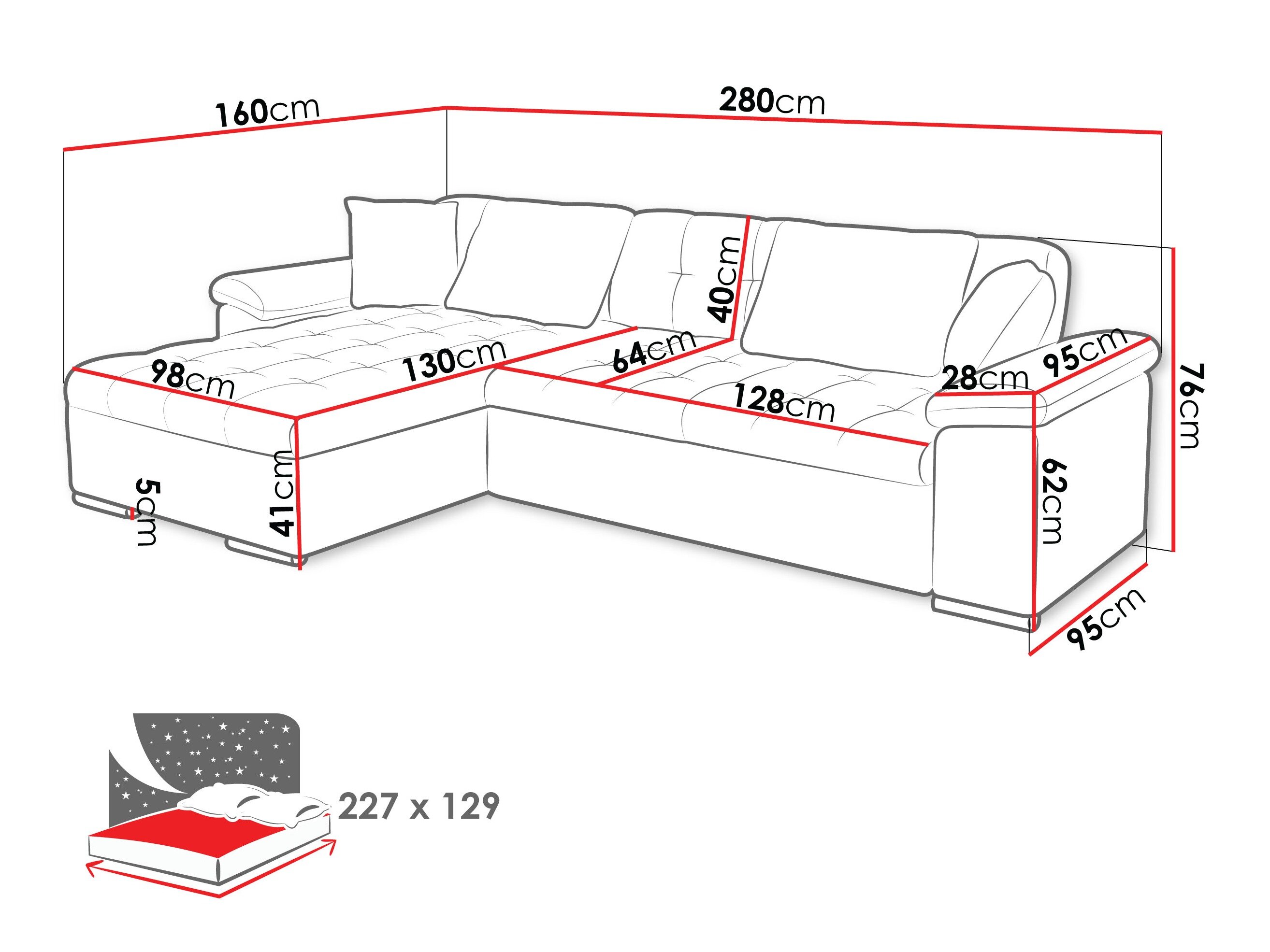 Hjørnesofa Comfivo Mica II (Corbett 21)