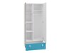 Kledingkast Camteso 101 (Wit + Eiken + Turquoise)