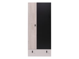 Kledingkast Camteso 101 (Zwart + Eiken + Beige)