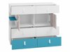 Ladekast Camteso 106 (Wit + Eiken + Turquoise)
