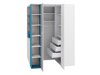 Hoekkledingkast Camteso 113 (Zwart + Eiken + Beige)