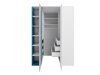 Hoekkledingkast Camteso 113 (Zwart + Eiken + Beige)