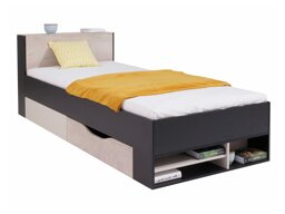 Krevet Camteso 112 (Crna + Hrast + Bež)