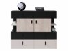 Ladekast Camteso 106 (Zwart + Eiken + Beige)