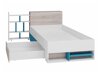 Lit Camteso 112 (Blanc + Chêne + Turquoise)