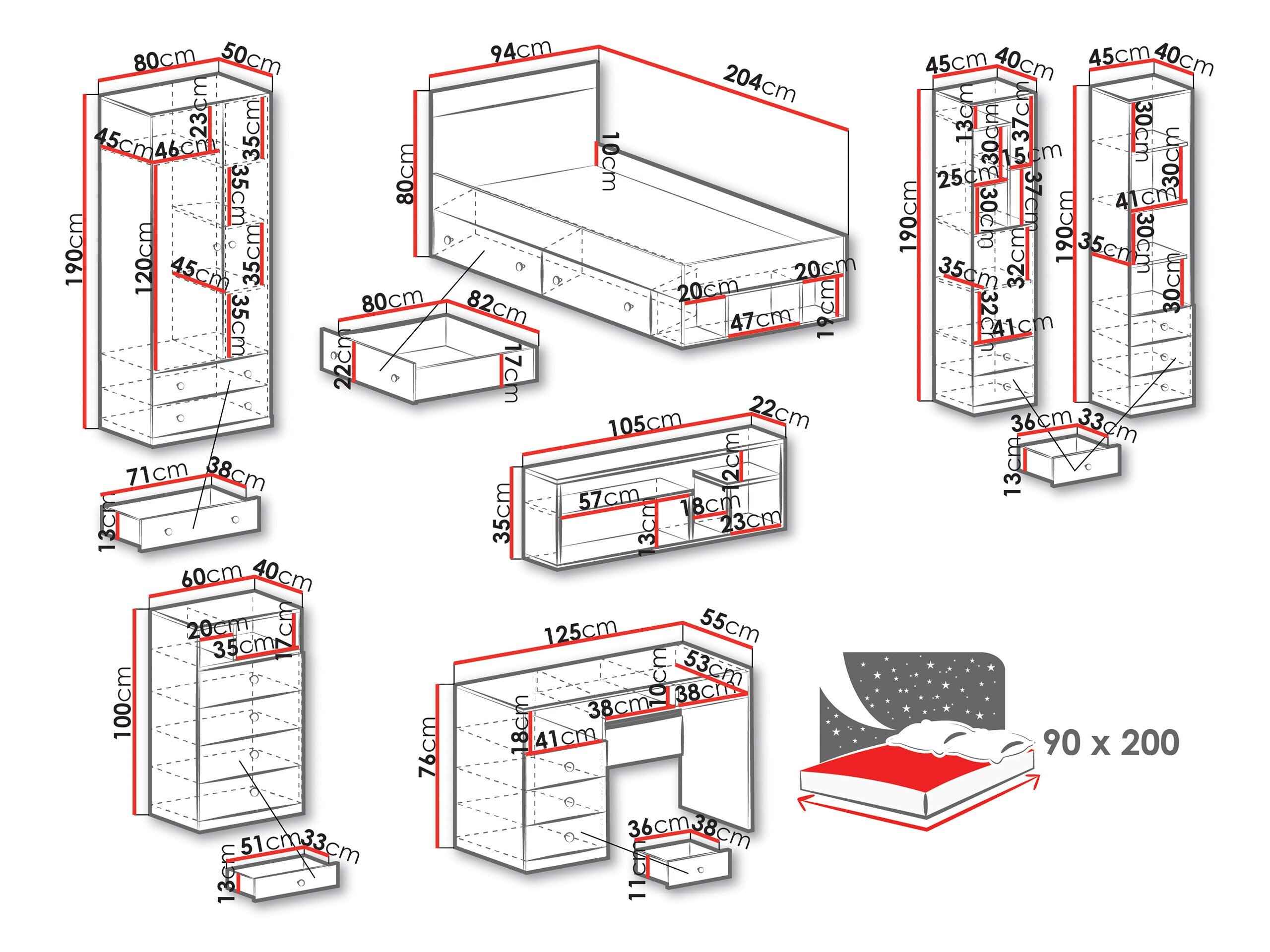 Møbelsæt Tesmonu 118