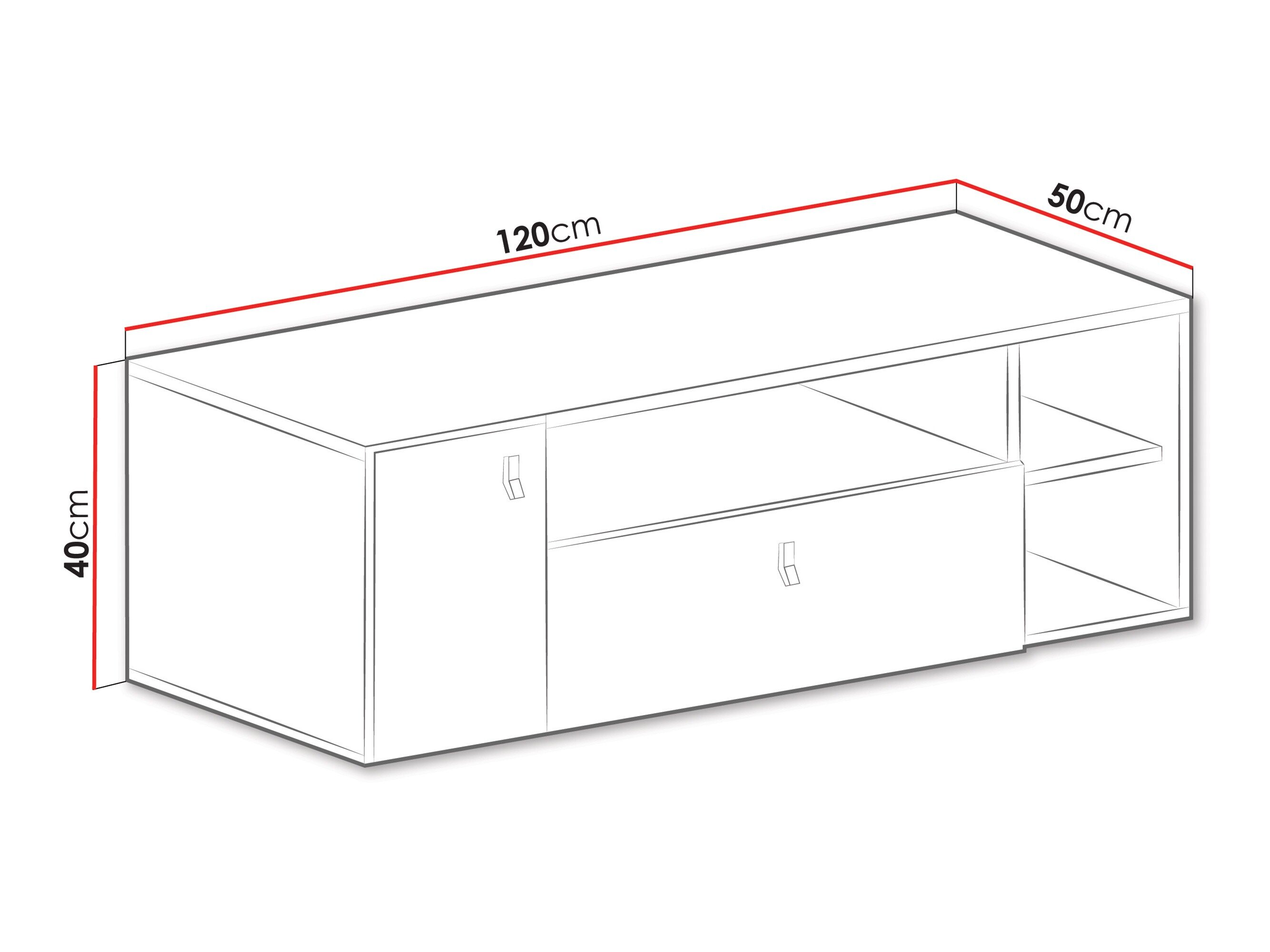 TV-bord Camteso 108 (Hvid + Egetræ + Turkis)